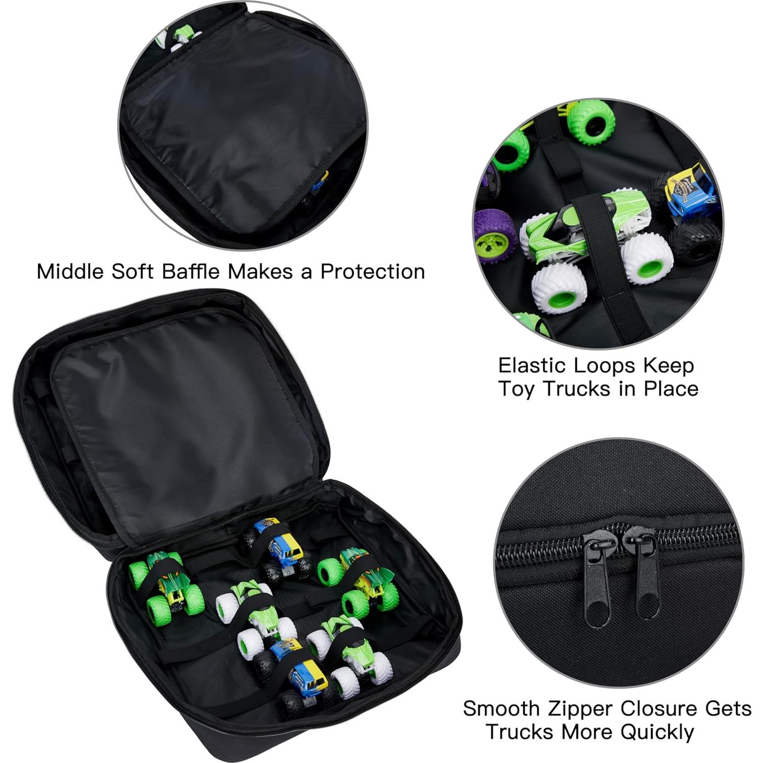 Funda Organizador para 24 Camiones Monster Jam HUHYNN Negra