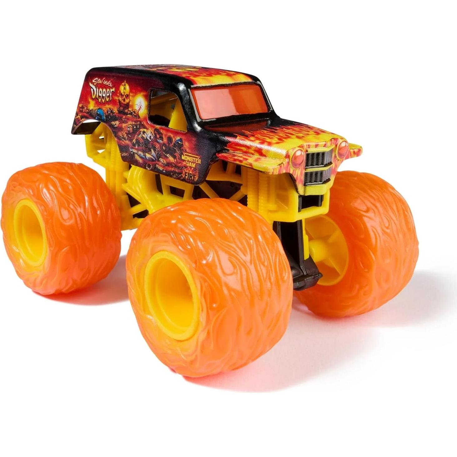 Monster Jam 2024 Fuego y Hielo 1:64 Camiones Son-uva Digger y Earth Shaker