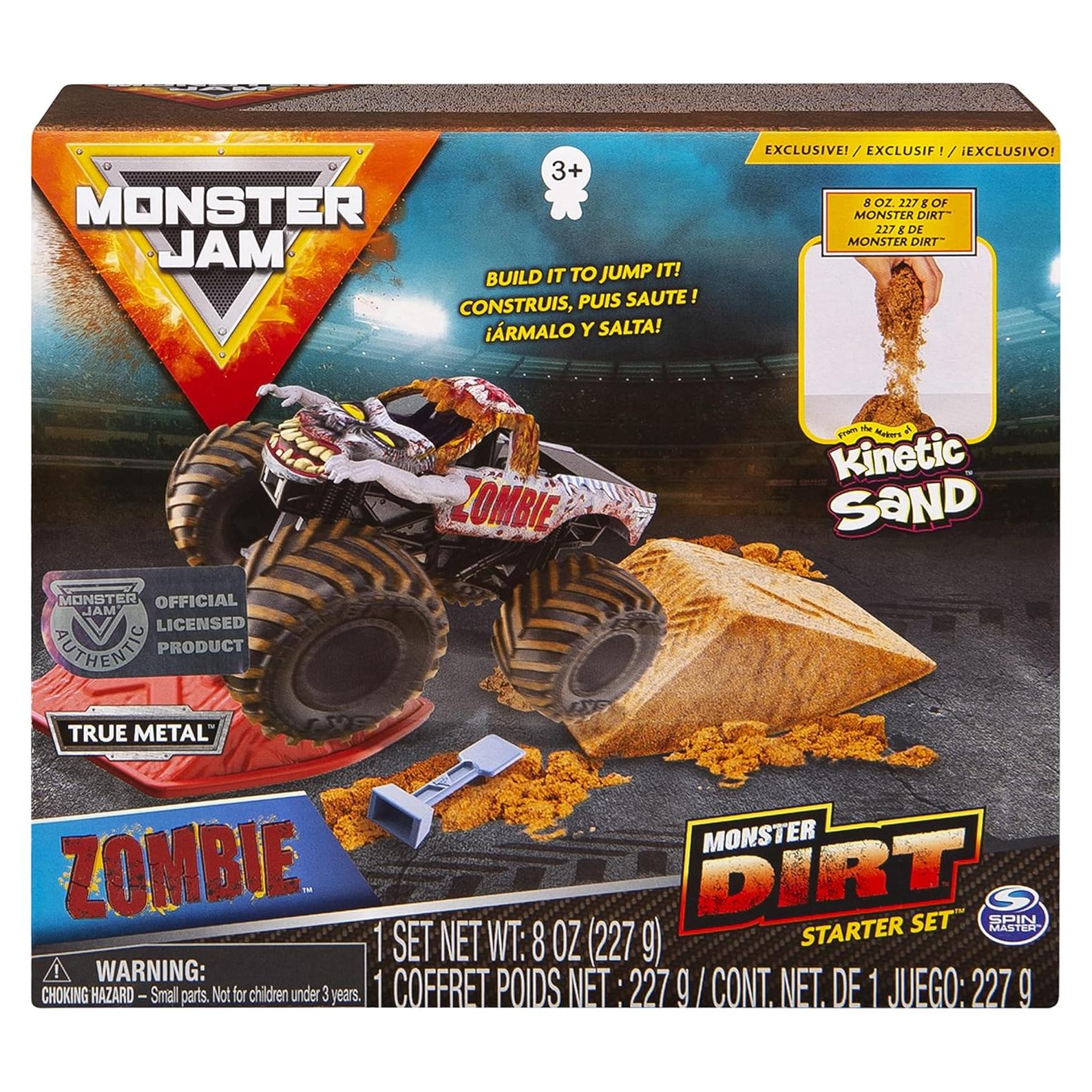 Conjunto Inicial Monster Jam Spin Master Zombie + Monster Dirt 226g