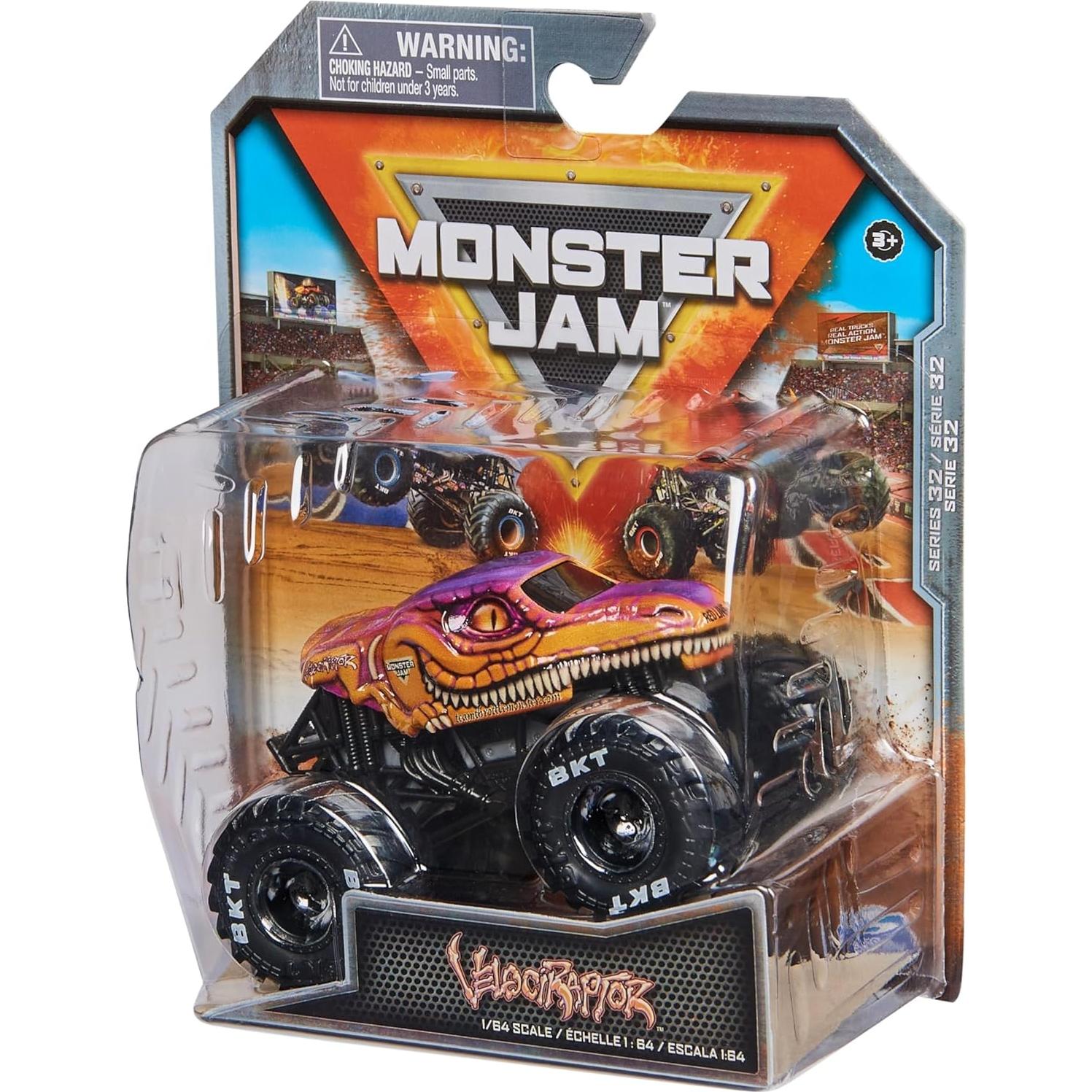 Camión Diecast Monster Jam 2023 Spin Master Velociraptor 10.2cm