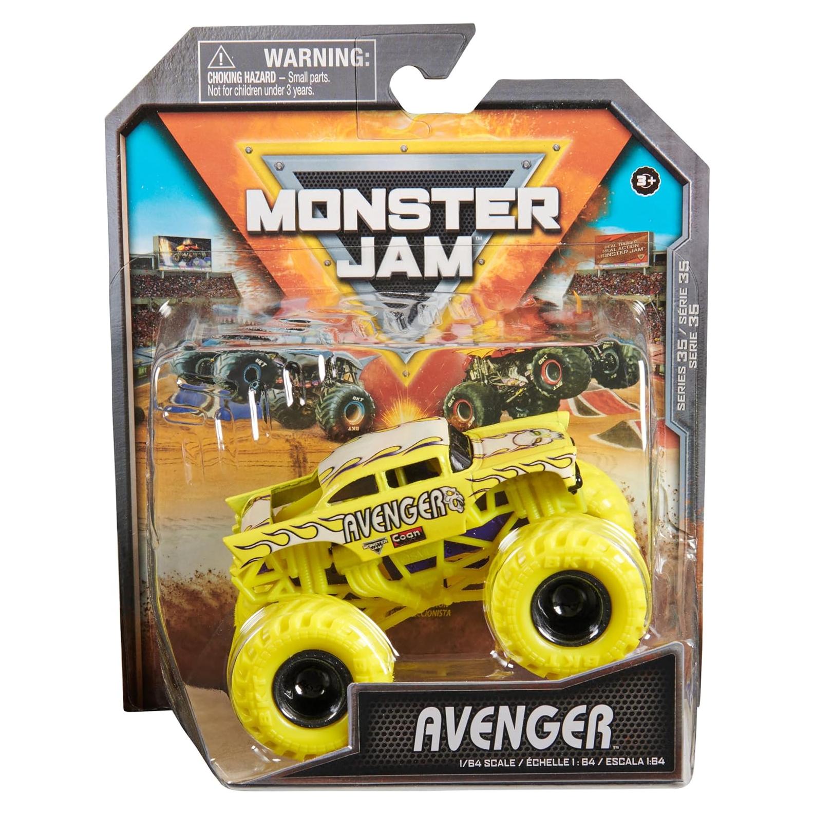 Camión Monster Jam Avenger Oficial 1:64 Metal Fundido