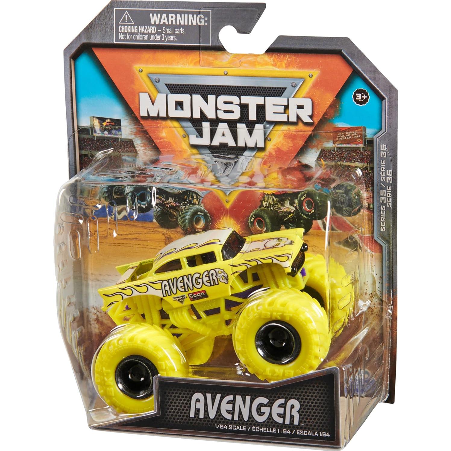 Camión Monster Jam Avenger Oficial 1:64 Metal Fundido