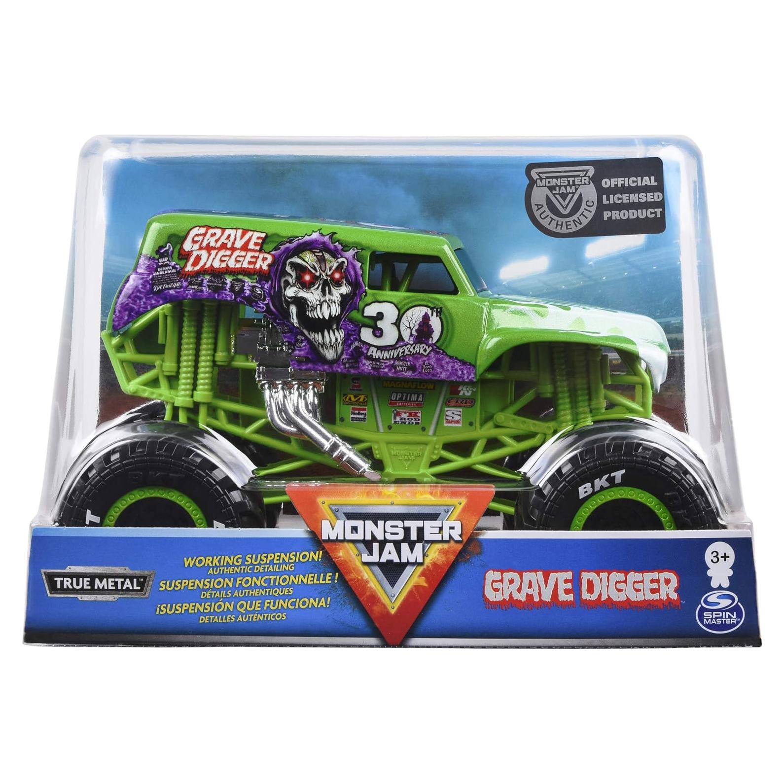 Camión Monstruo Grave Digger 1:24 Monster Jam - Spin Master