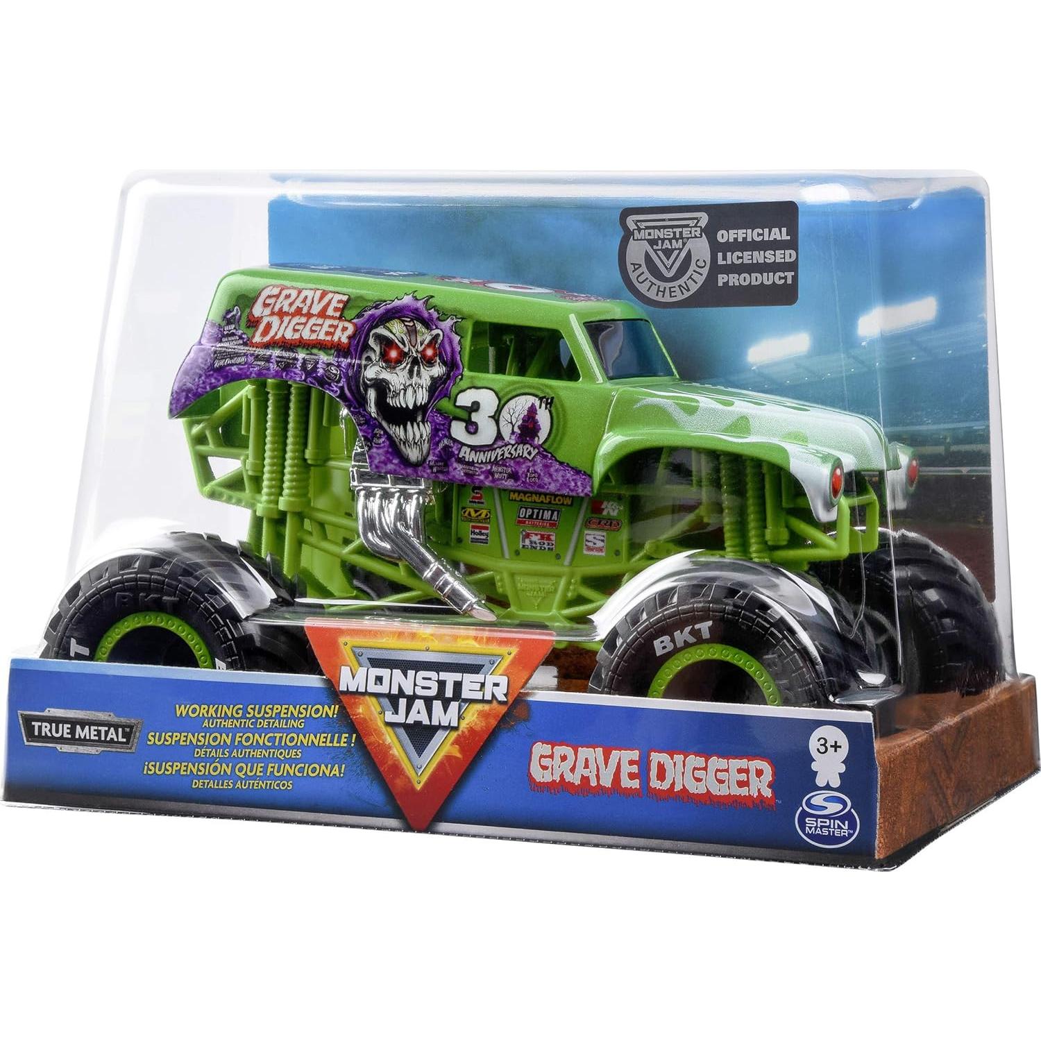 Camión Monstruo Grave Digger 1:24 Monster Jam - Spin Master