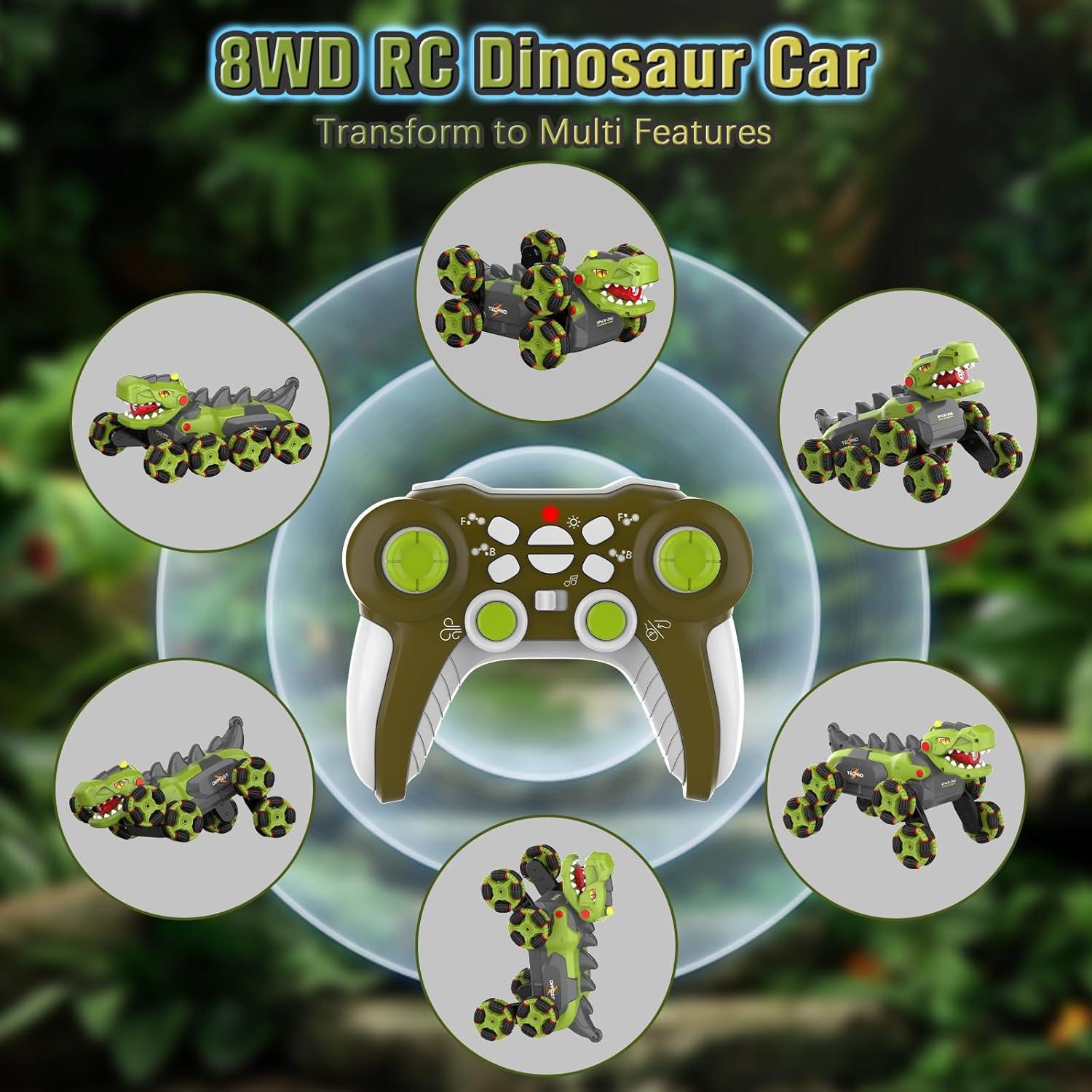 Coche de Control Remoto Dinosaurio KSSVZZ 8WD Verde 27.9cm