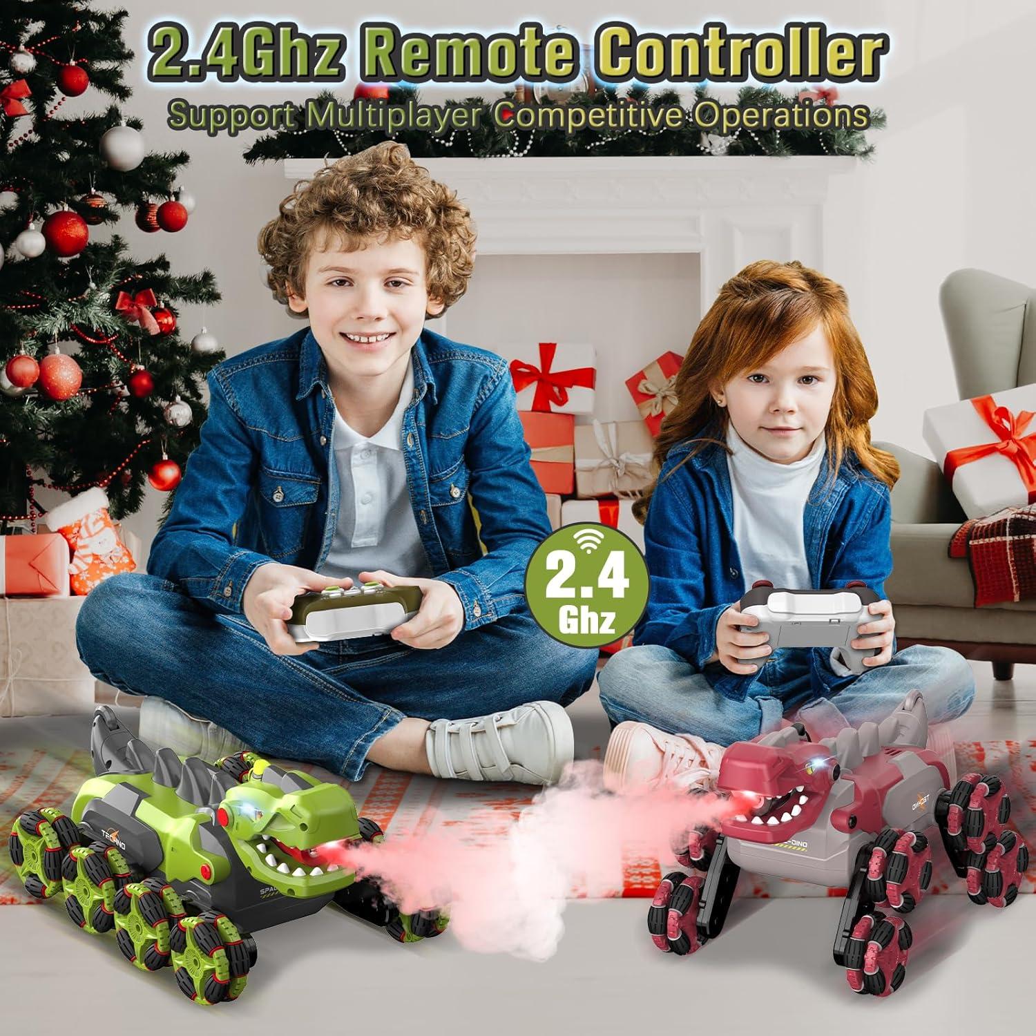 Coche de Control Remoto Dinosaurio KSSVZZ 8WD Verde 27.9cm