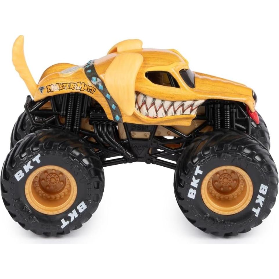 Camión de Diecast Monster Jam 2023 Spin Master 1:64 Monster Mutt Golden