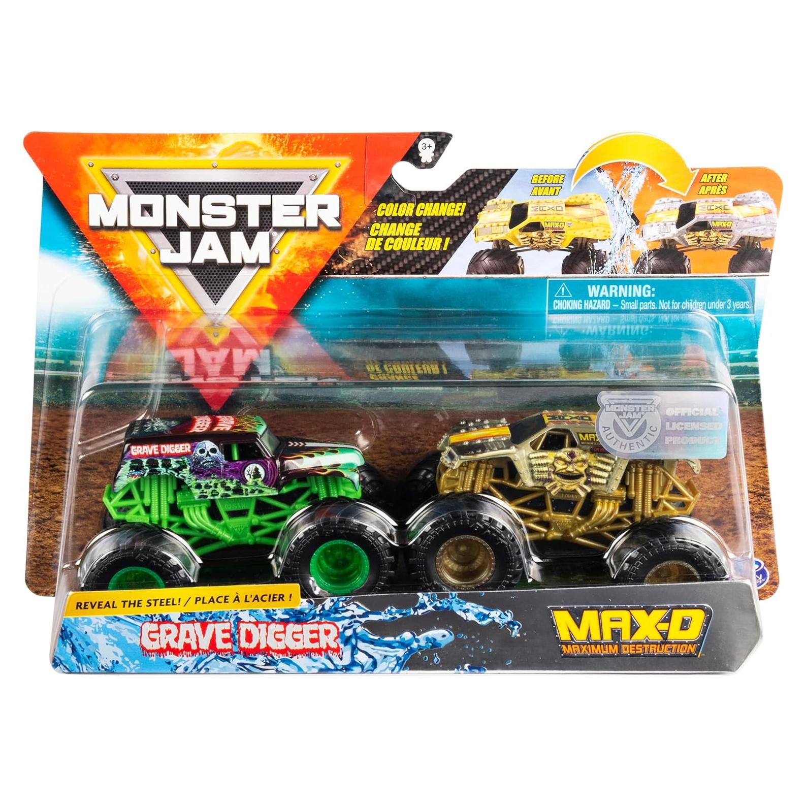 Camiones Monstruo Monster Jam 1:64 Grave Digger y Max D
