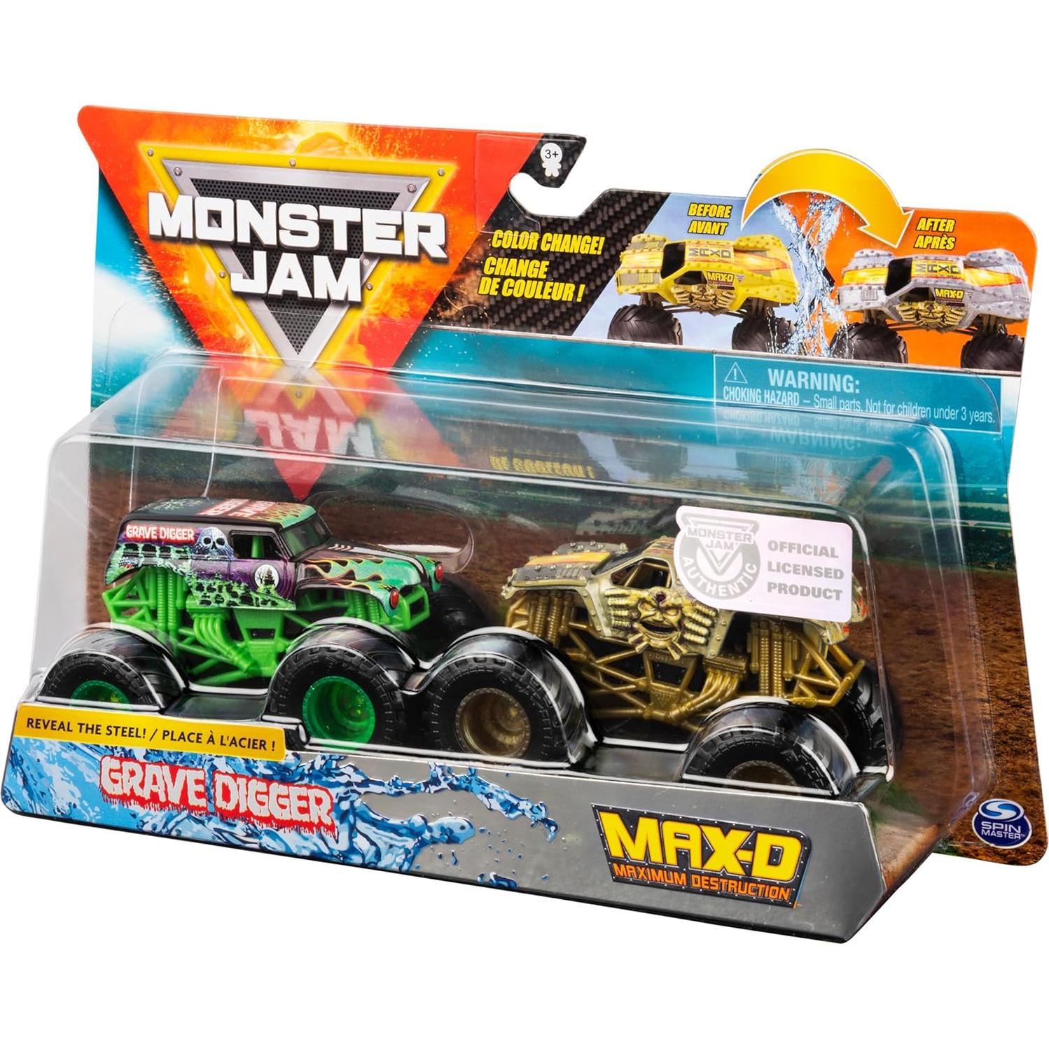 Camiones Monstruo Monster Jam 1:64 Grave Digger y Max D