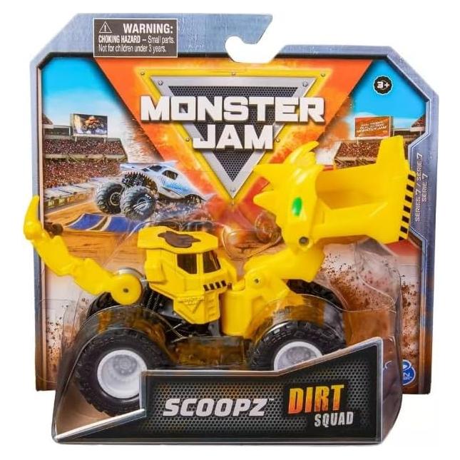 Monster Jam Dirt Squad Scoopz Amarillo 1:64 - Spin Master