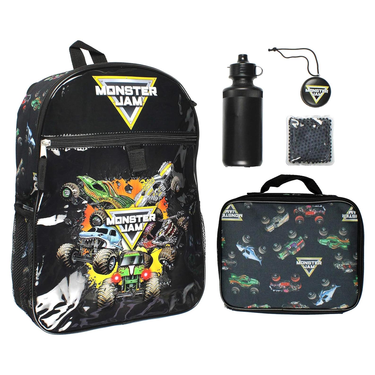 Set de Mochila Monster Jam INTIMO 5 Piezas con Almuerzo