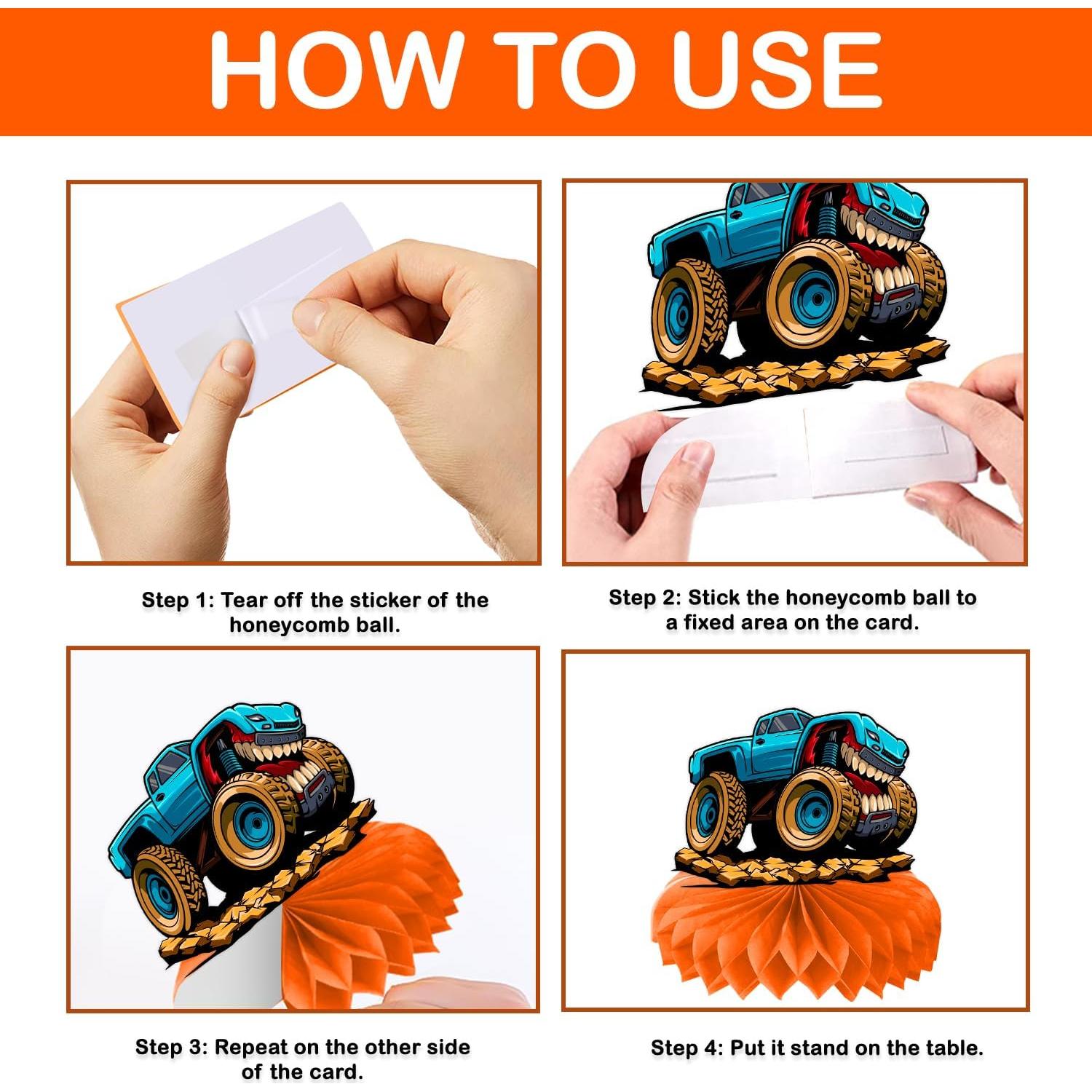 Centros de Mesa de Camión Monstruo 9 Piezas CG Factory