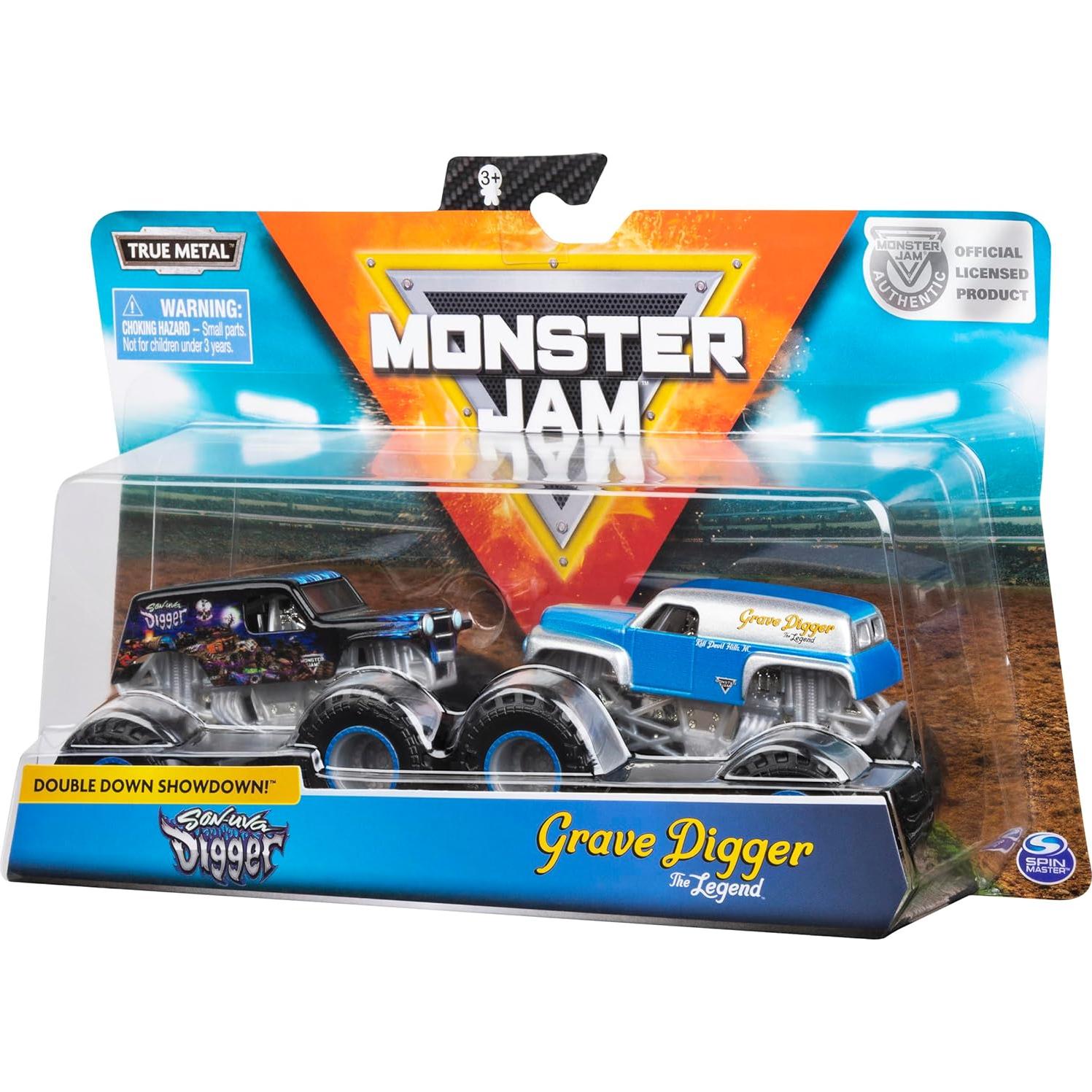 Paquete Dúo Camiones Monstruo Monster Jam Grave Digger 1:64