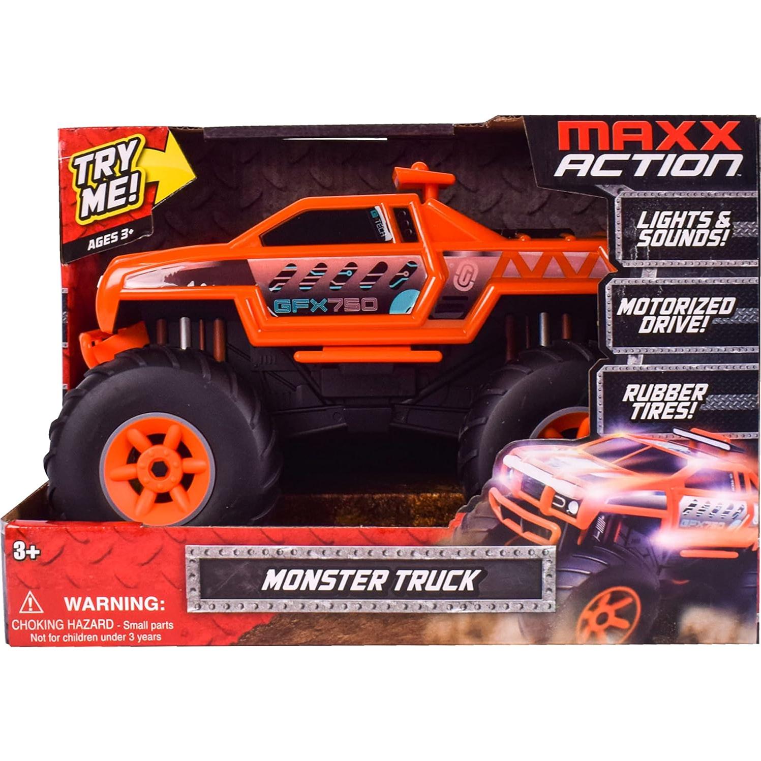 Camión Monster Naranja Motorizado con Luces y Sonidos 23cm
