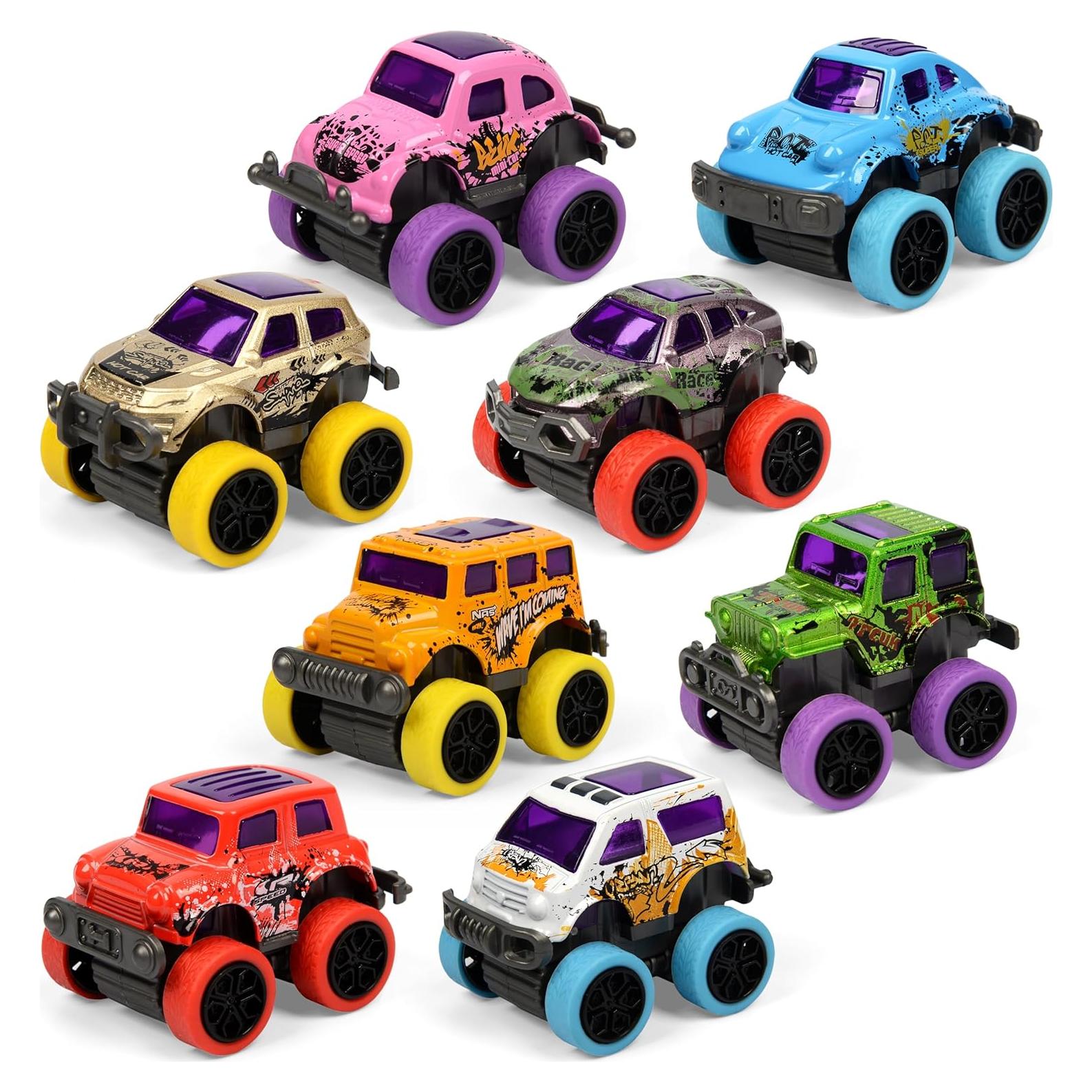 Set de 8 Mini Camiones Monstruo de Metal Neureyte 5.8 cm