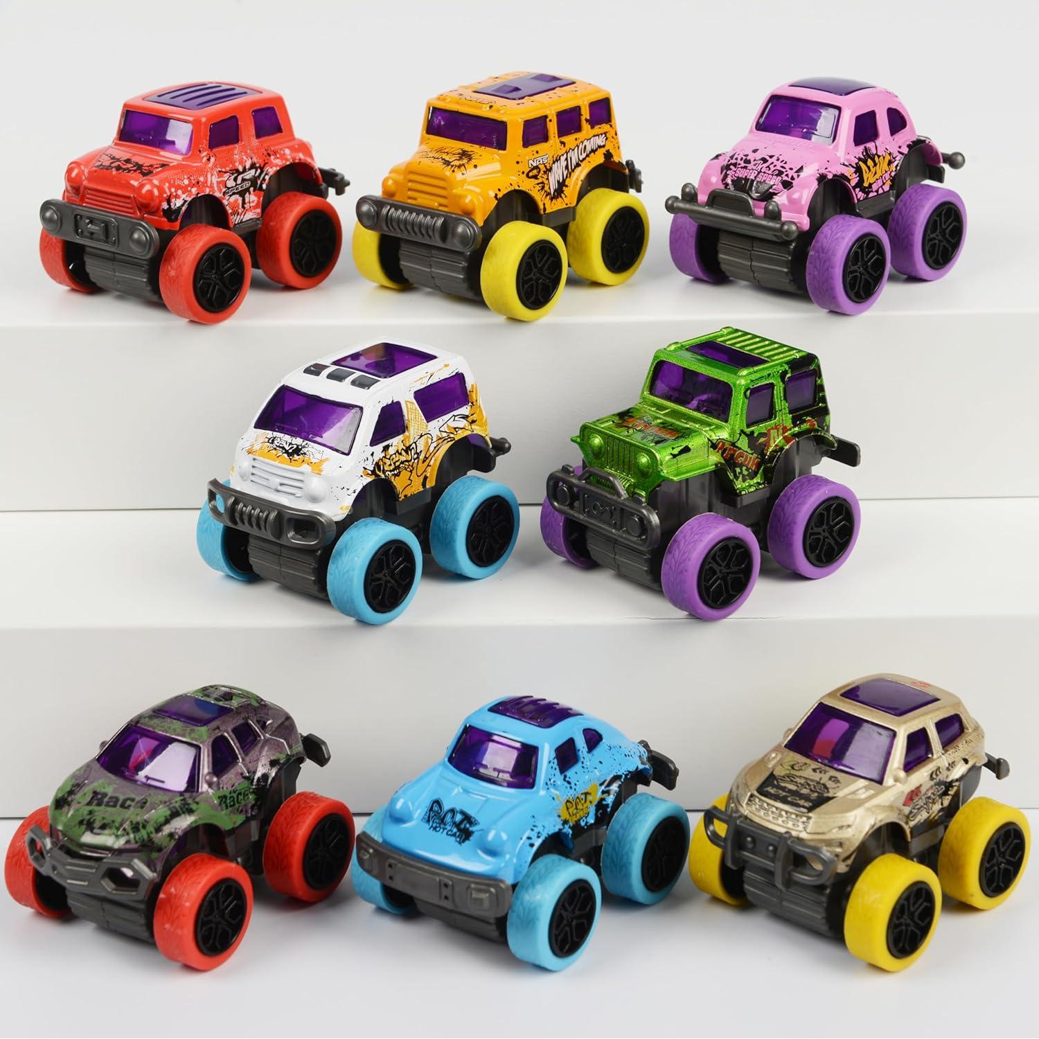 Set de 8 Mini Camiones Monstruo de Metal Neureyte 5.8 cm