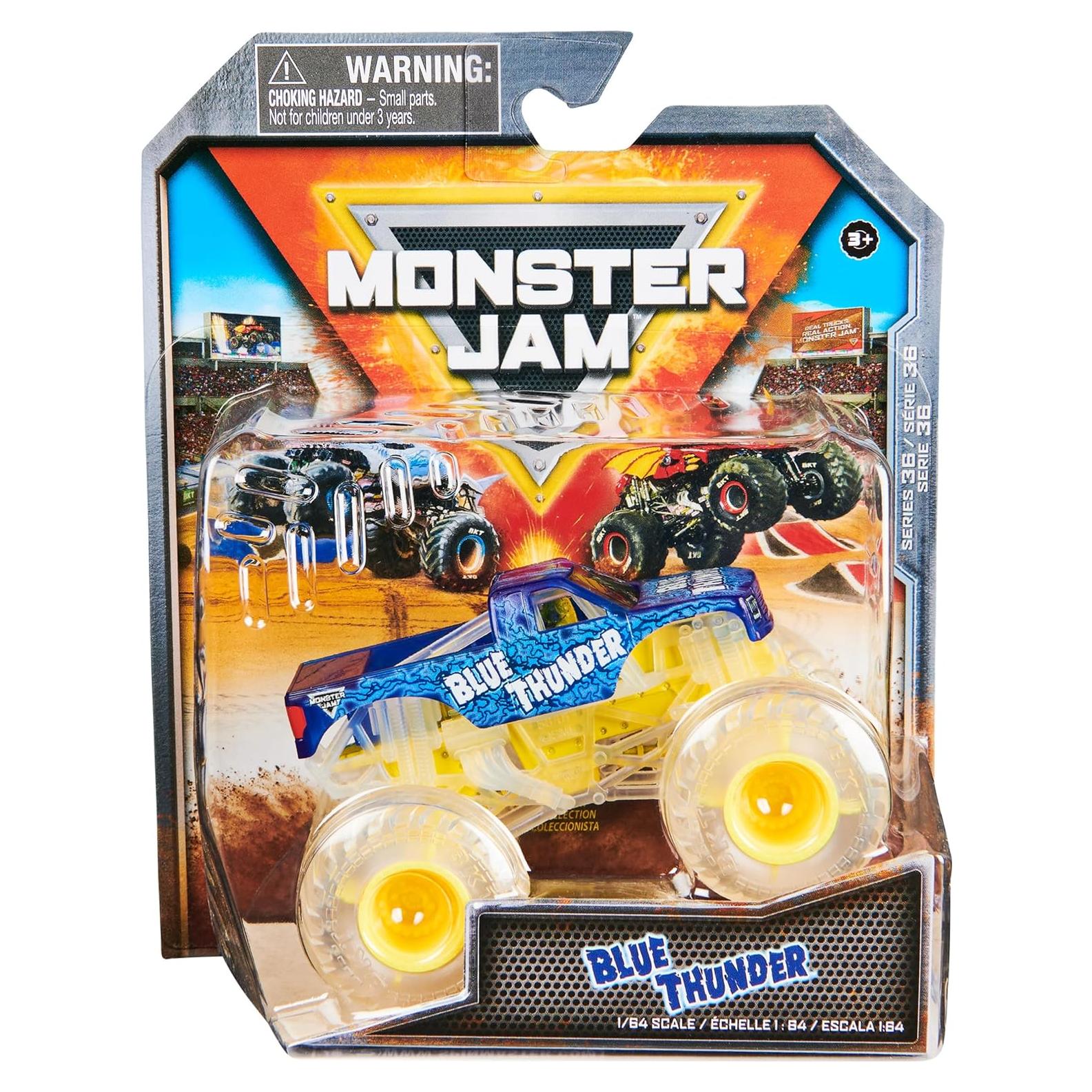 Camión Monstruo Monster Jam Blue Thunder 1:64 Metal Fundido