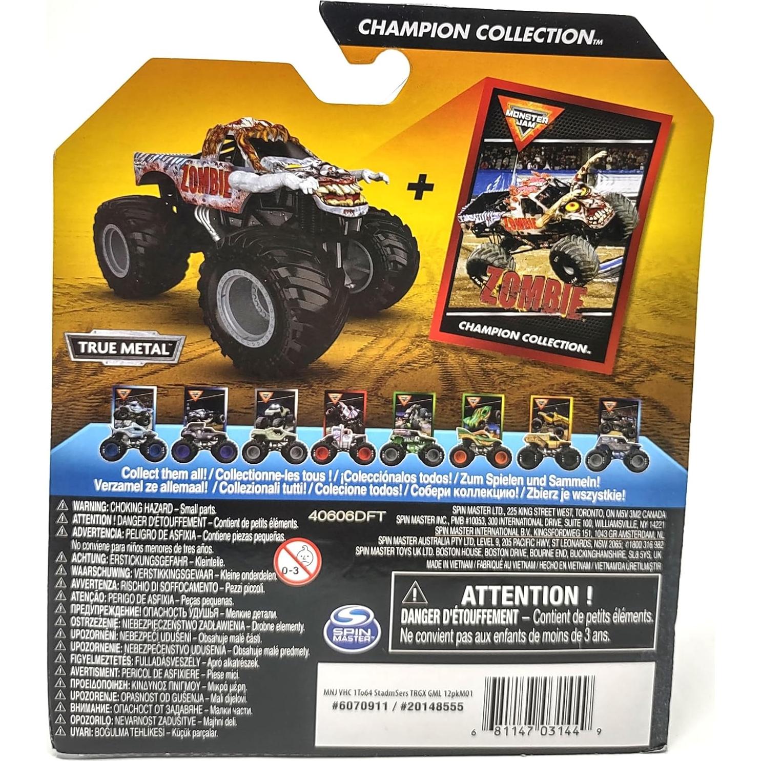 Camión Monster Truck Zombie 1:64 Spin Master con Tarjeta