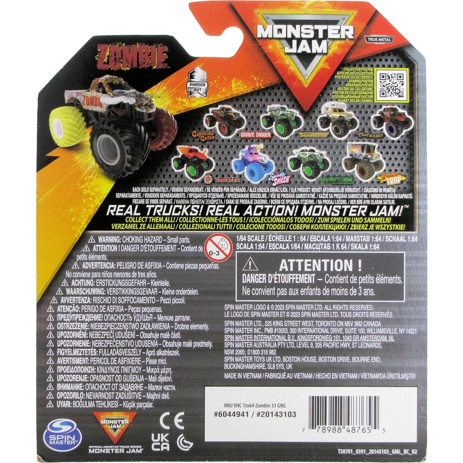 Camión Monster Jam Zombie 1:64 Spin Master - Serie 33