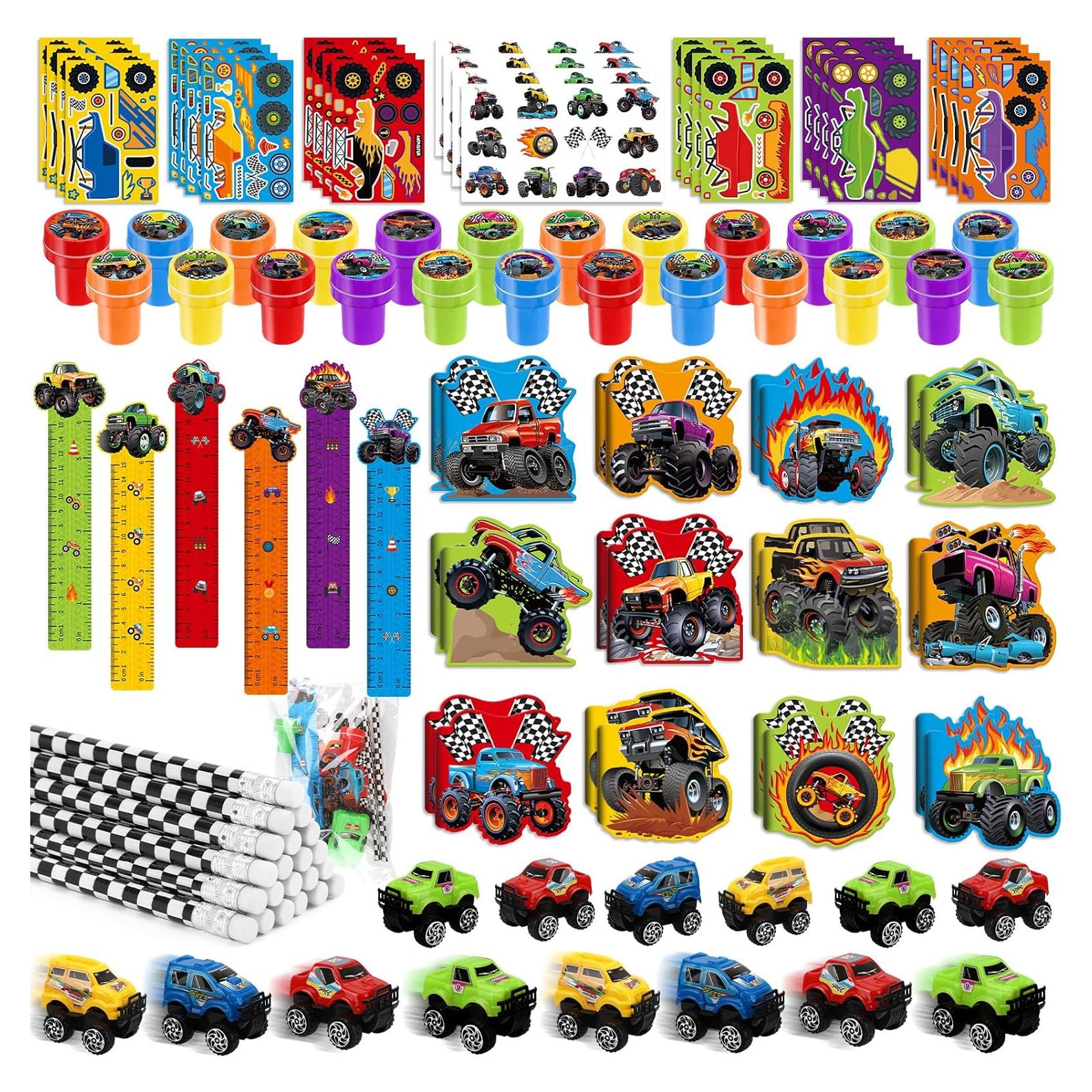 Set de Papelería Fiesta Camiones Monstruo BenLouis 96 Piezas