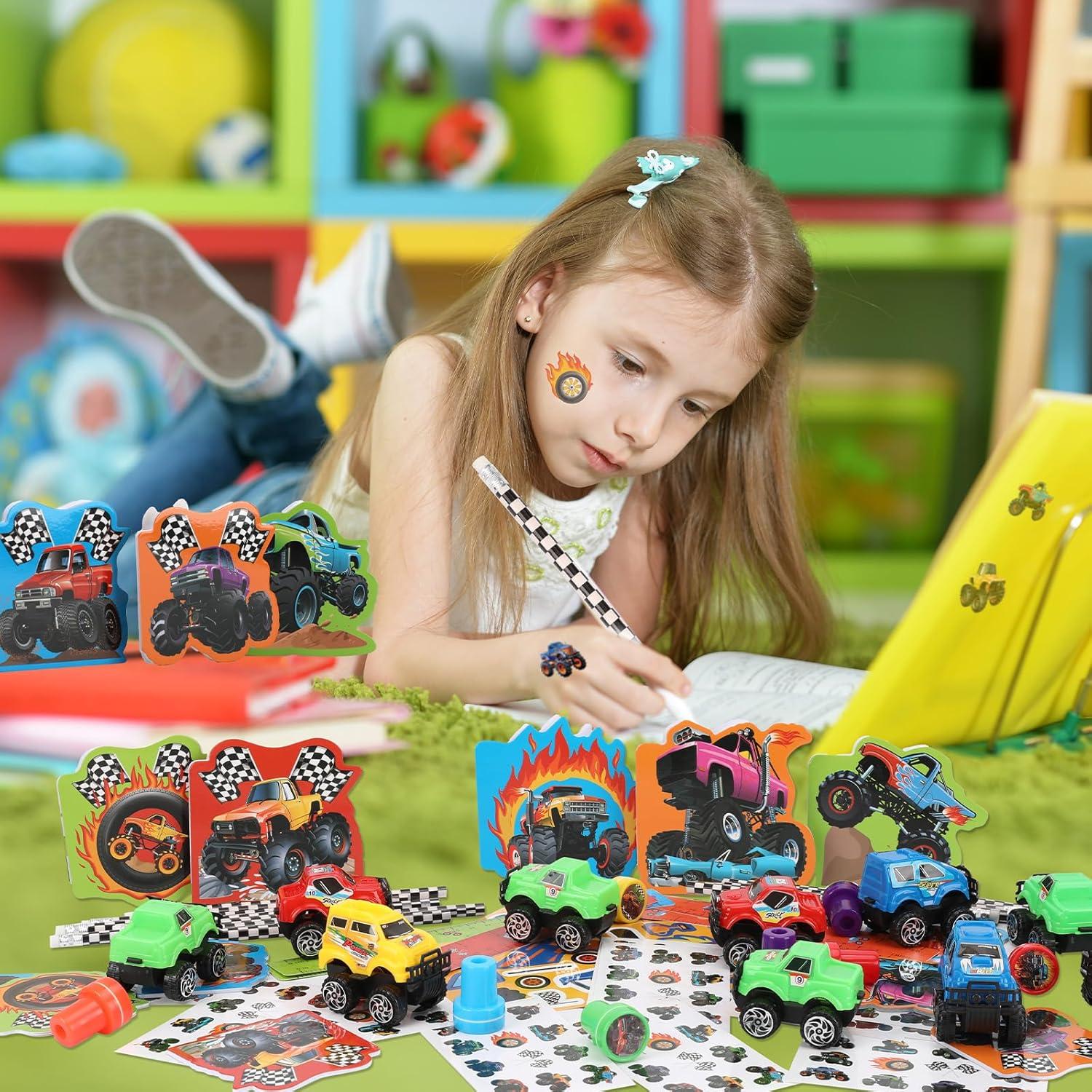 Set de Papelería Fiesta Camiones Monstruo BenLouis 96 Piezas