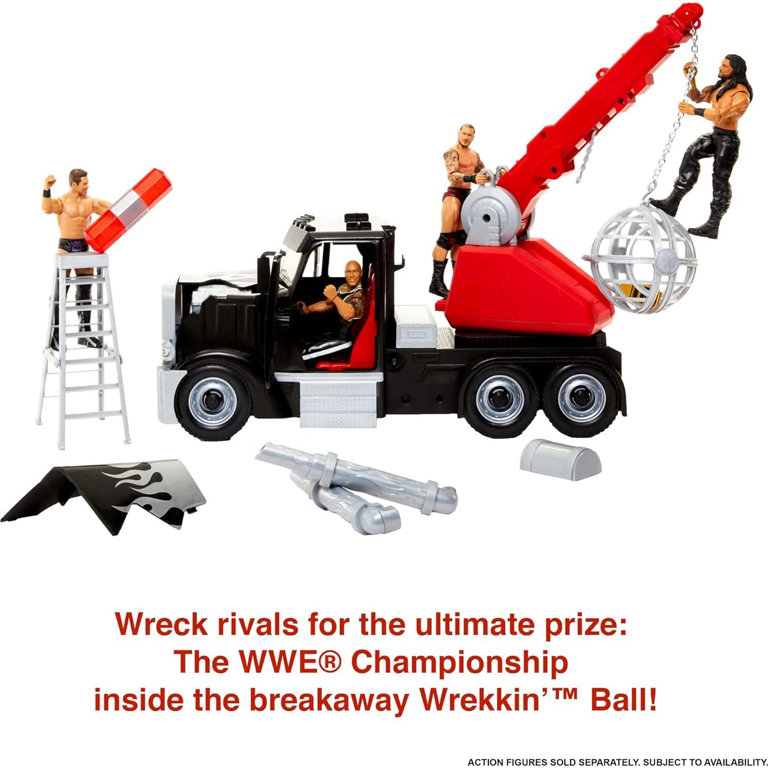 Camión Wrekkin' Rampage Rig Mattel WWE con Bola Desmontable