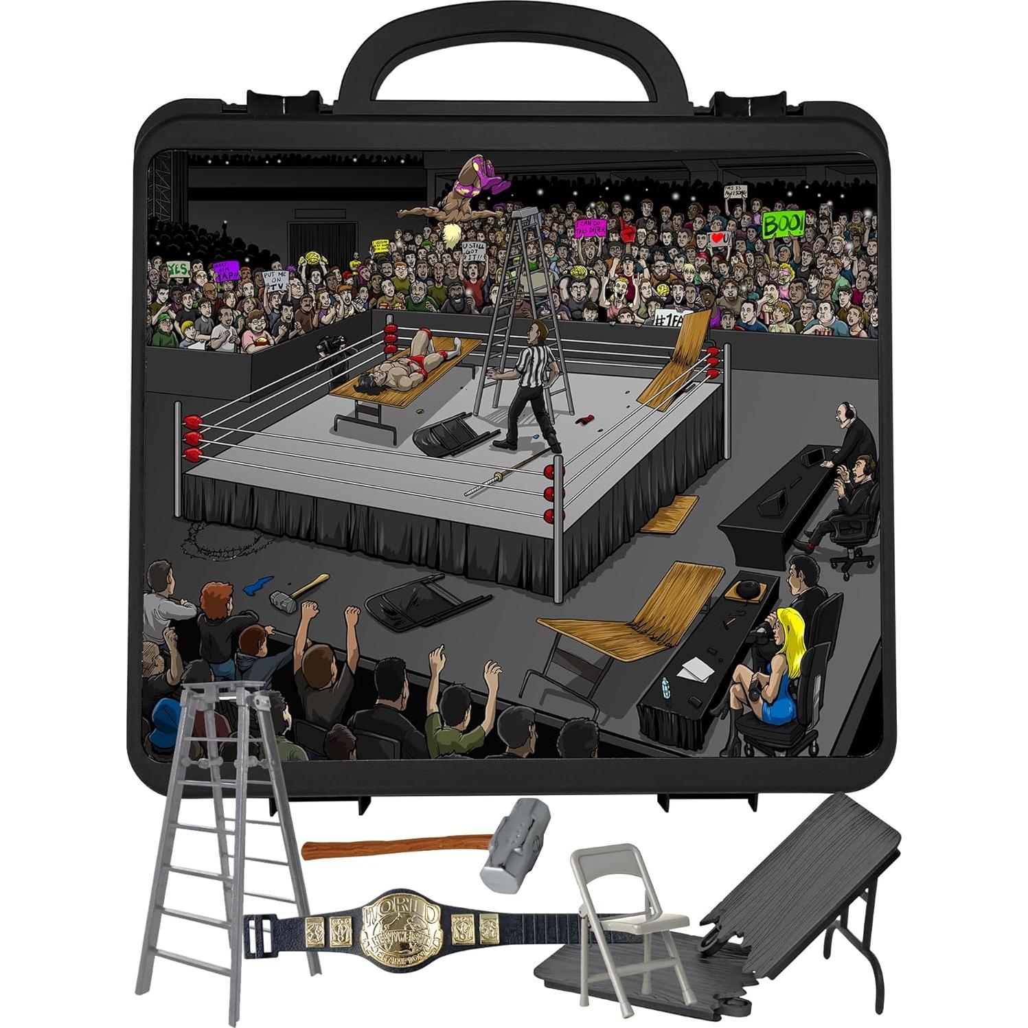 Estuche de Transporte Deluxe Figures Toy Company para Figuras de Lucha Libre