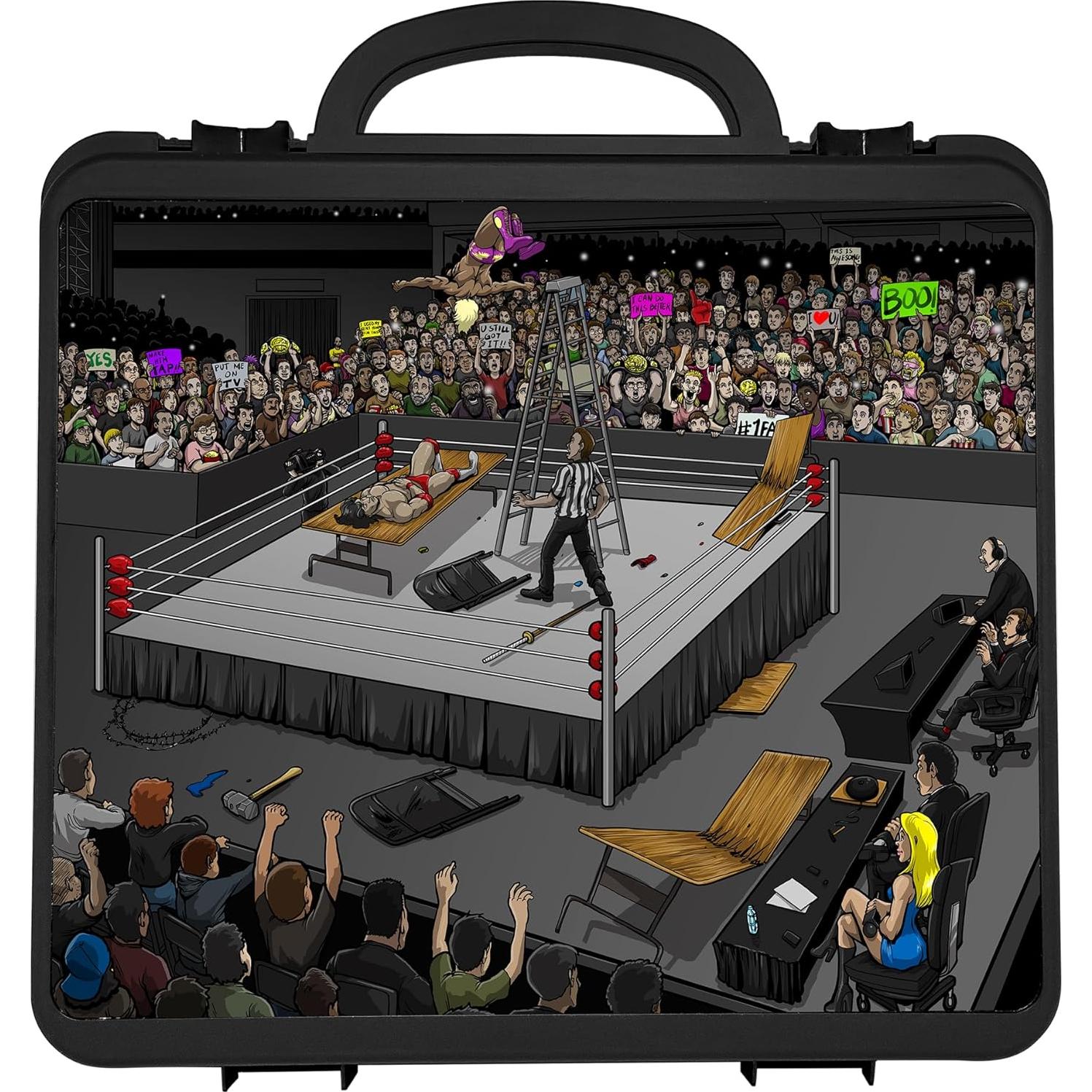 Estuche de Transporte Deluxe Figures Toy Company para Figuras de Lucha Libre