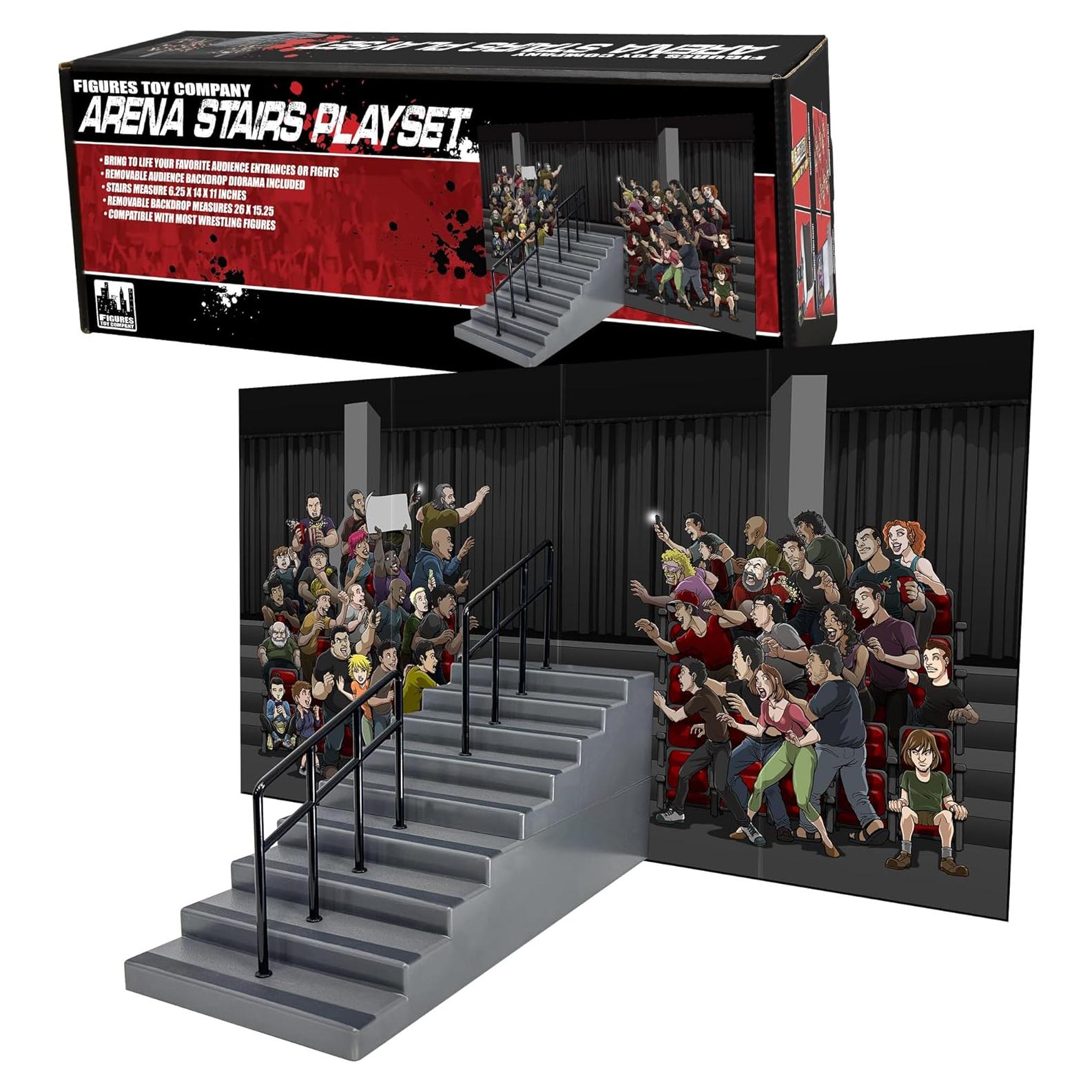 Juego de Escaleras de Arena para Figuras de Lucha Libre 66x38cm