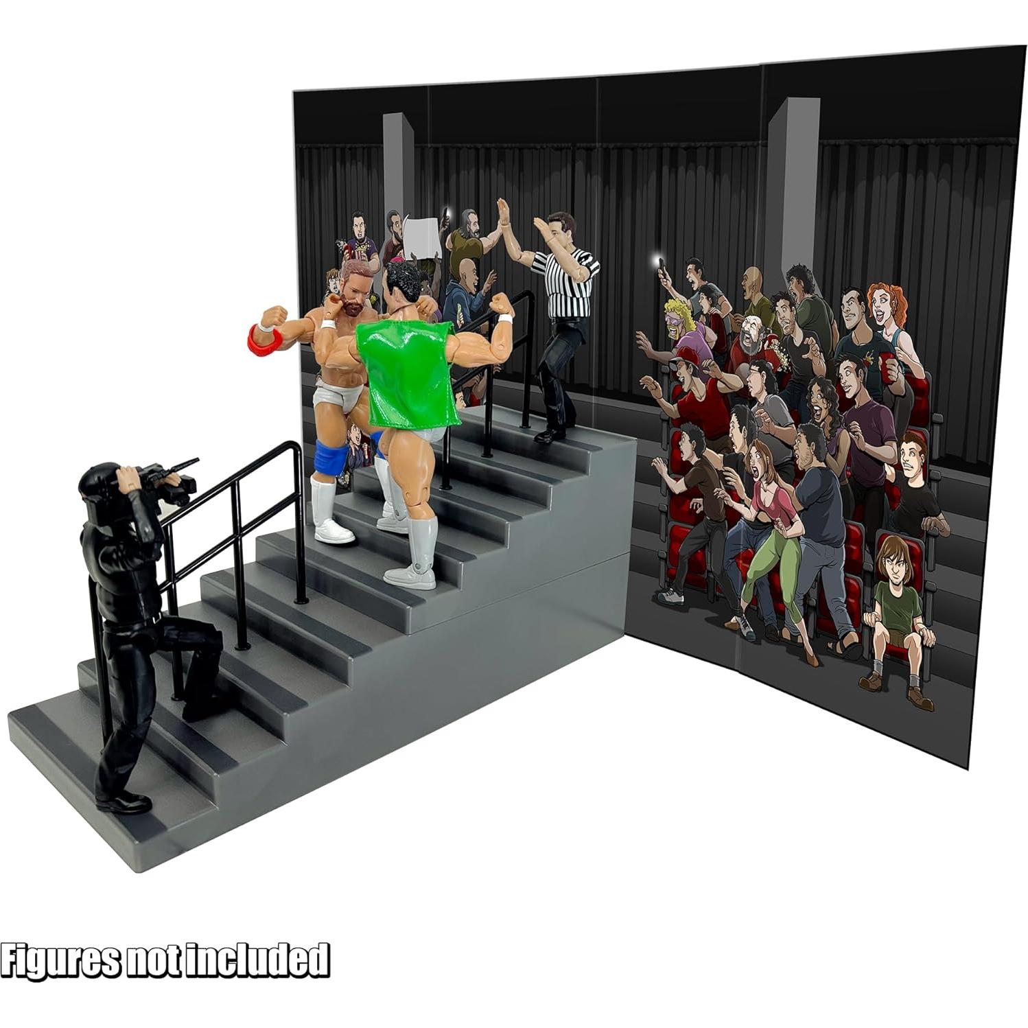 Juego de Escaleras de Arena para Figuras de Lucha Libre 66x38cm