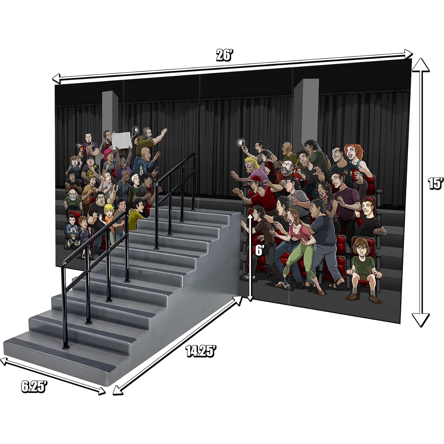 Juego de Escaleras de Arena para Figuras de Lucha Libre 66x38cm