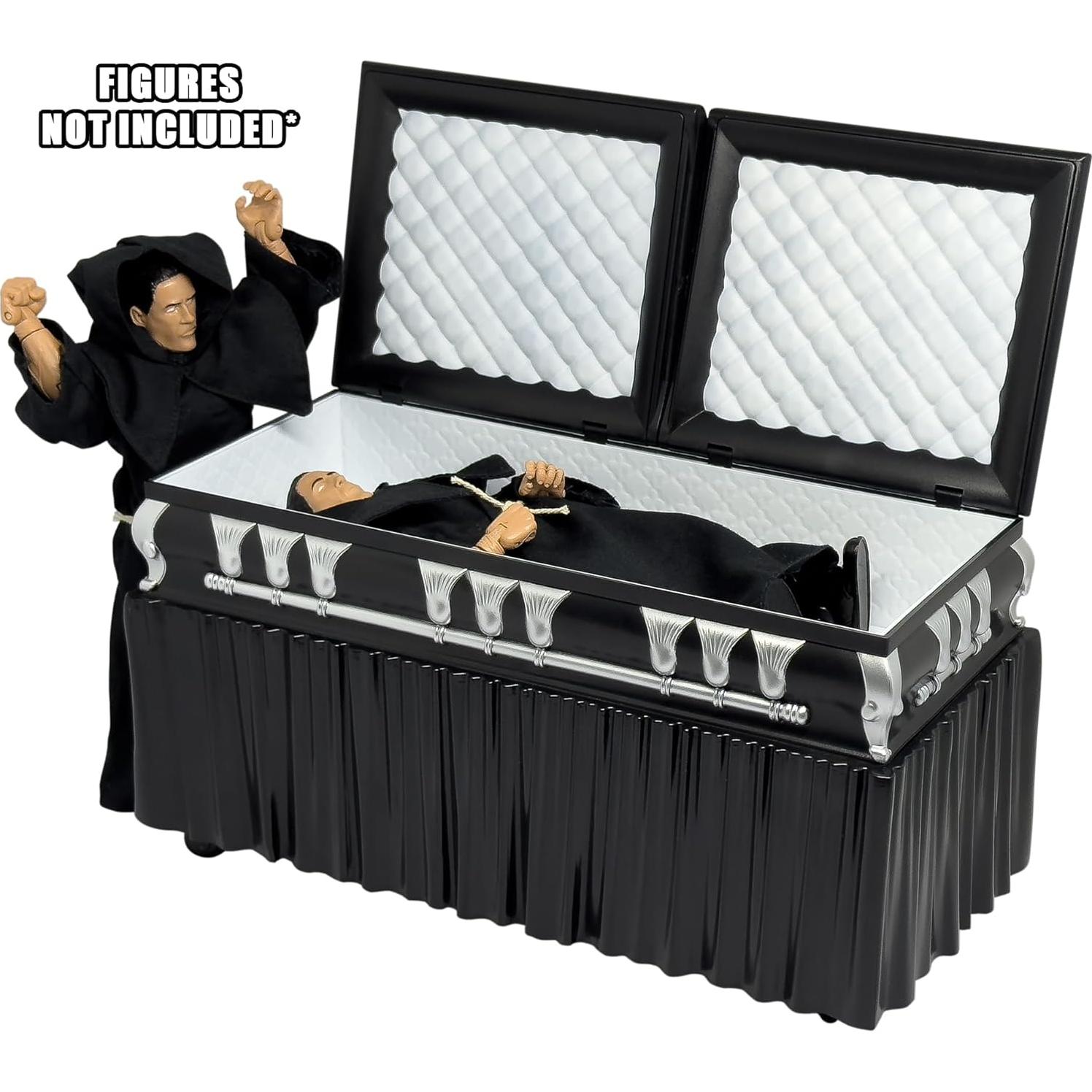 Ataúd Negro Deluxe Figures Toy Company para Figuras de Lucha Libre