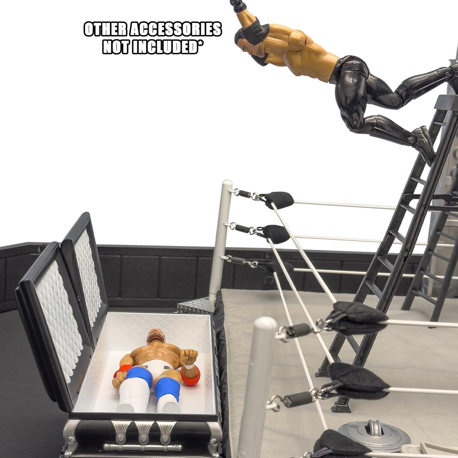 Ataúd Negro Deluxe Figures Toy Company para Figuras de Lucha Libre