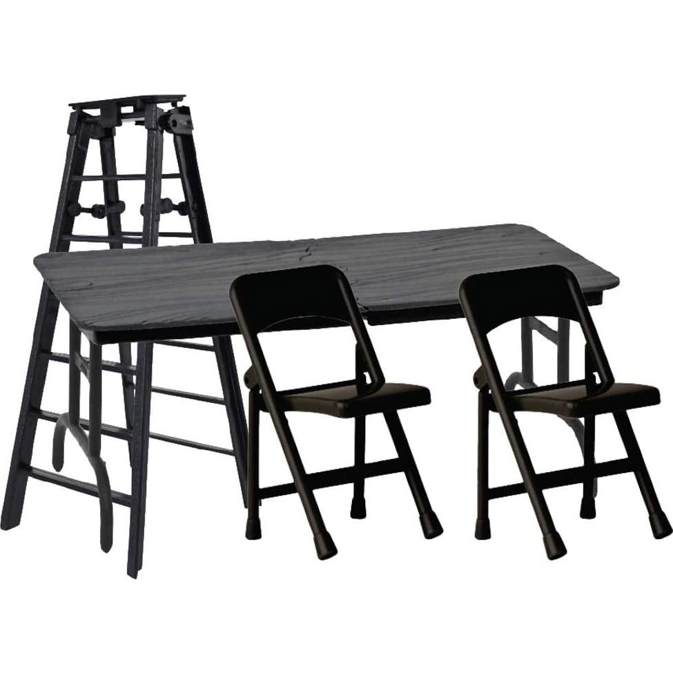 Juego de Escalera, Mesa y Sillas Negras Ultimate para Lucha Libre