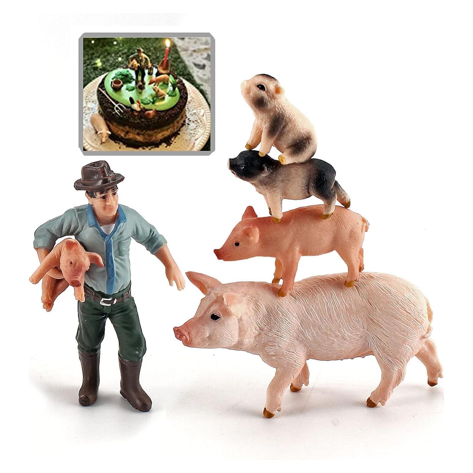 5PCS Figuras de Animales de Granja LC JoyCre Realistas