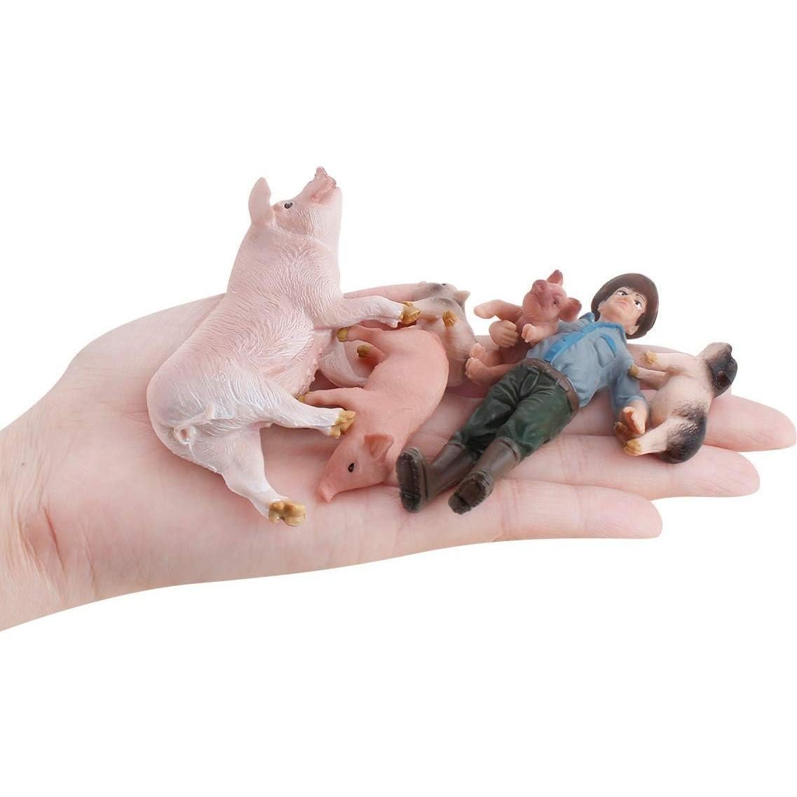 5PCS Figuras de Animales de Granja LC JoyCre Realistas