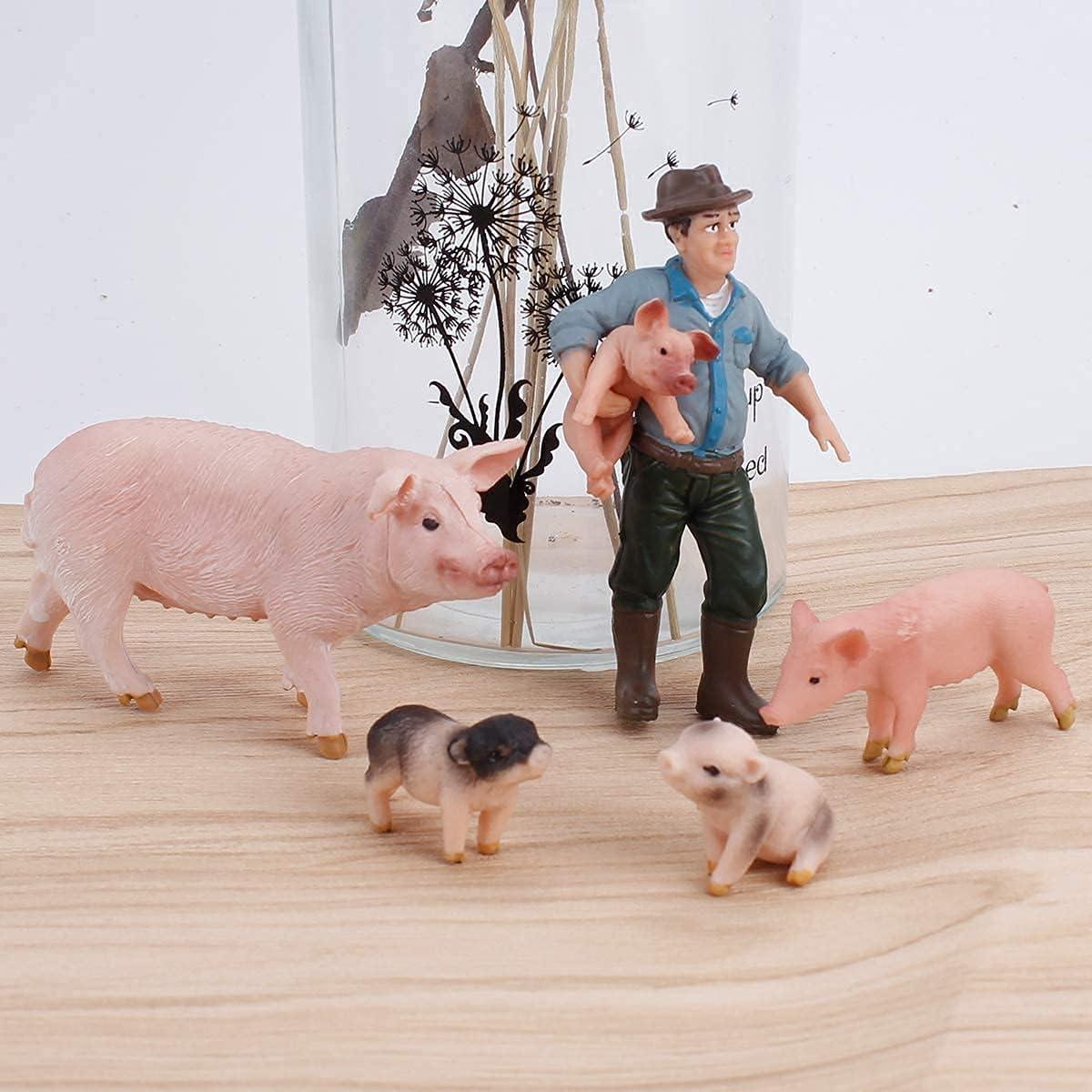 5PCS Figuras de Animales de Granja LC JoyCre Realistas