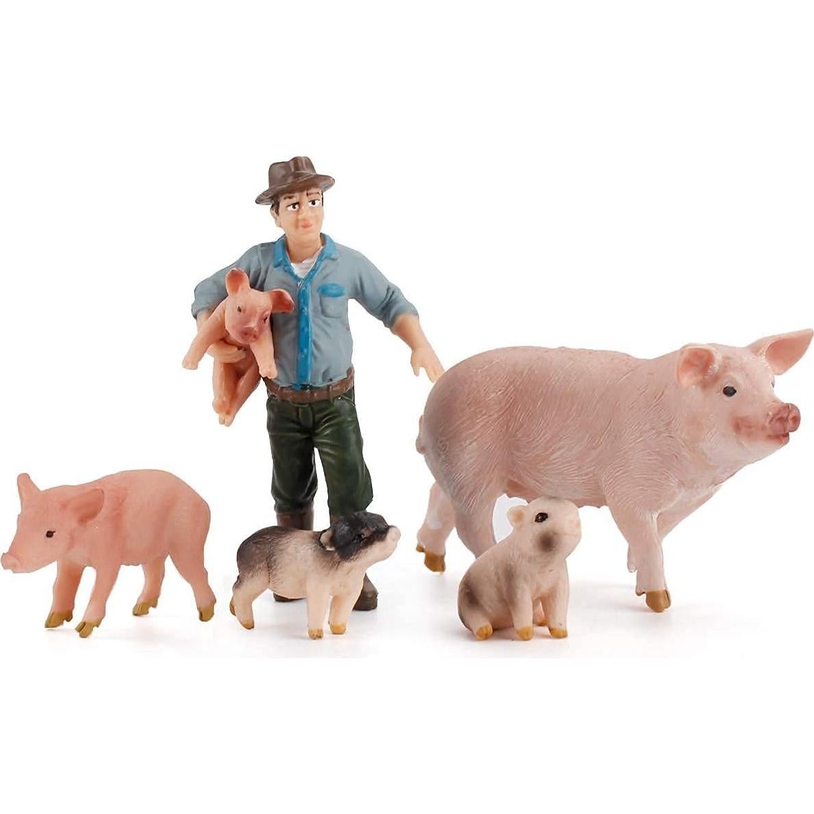 5PCS Figuras de Animales de Granja LC JoyCre Realistas