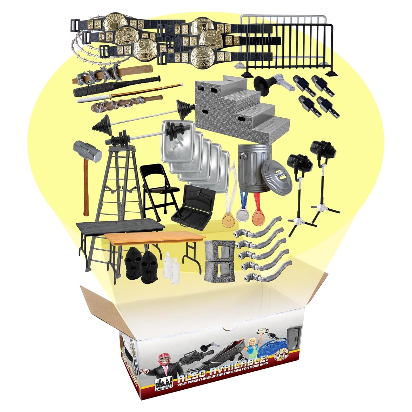 Kit de Accesorios para Figuras de Lucha Libre 50 Piezas