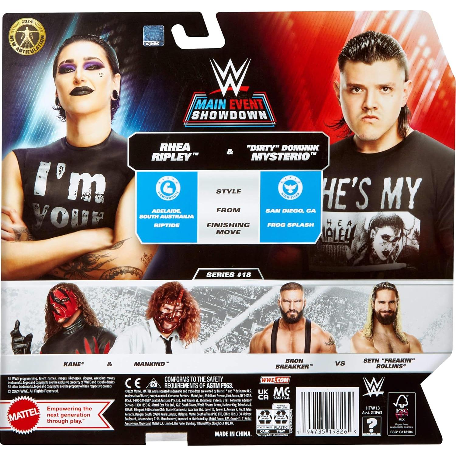 Figuras de Acción WWE Mattel 2-Pack Rhea Ripley y Dominik Mysterio