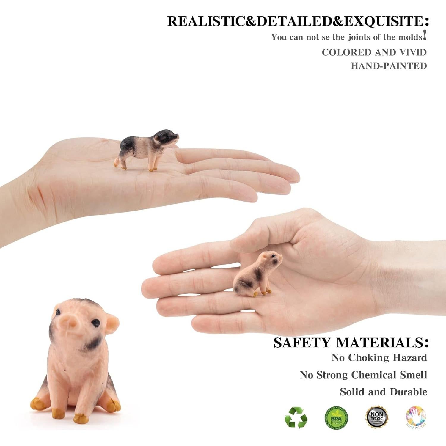 Figuras de Cerdito Miniatura LC JoyCre 2PCS Adorno Pastel