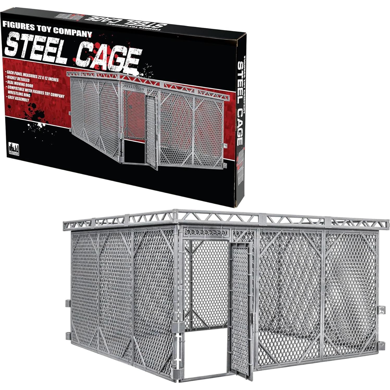 Juego de Jaula de Acero Figures Toy Company para Ring de Lucha