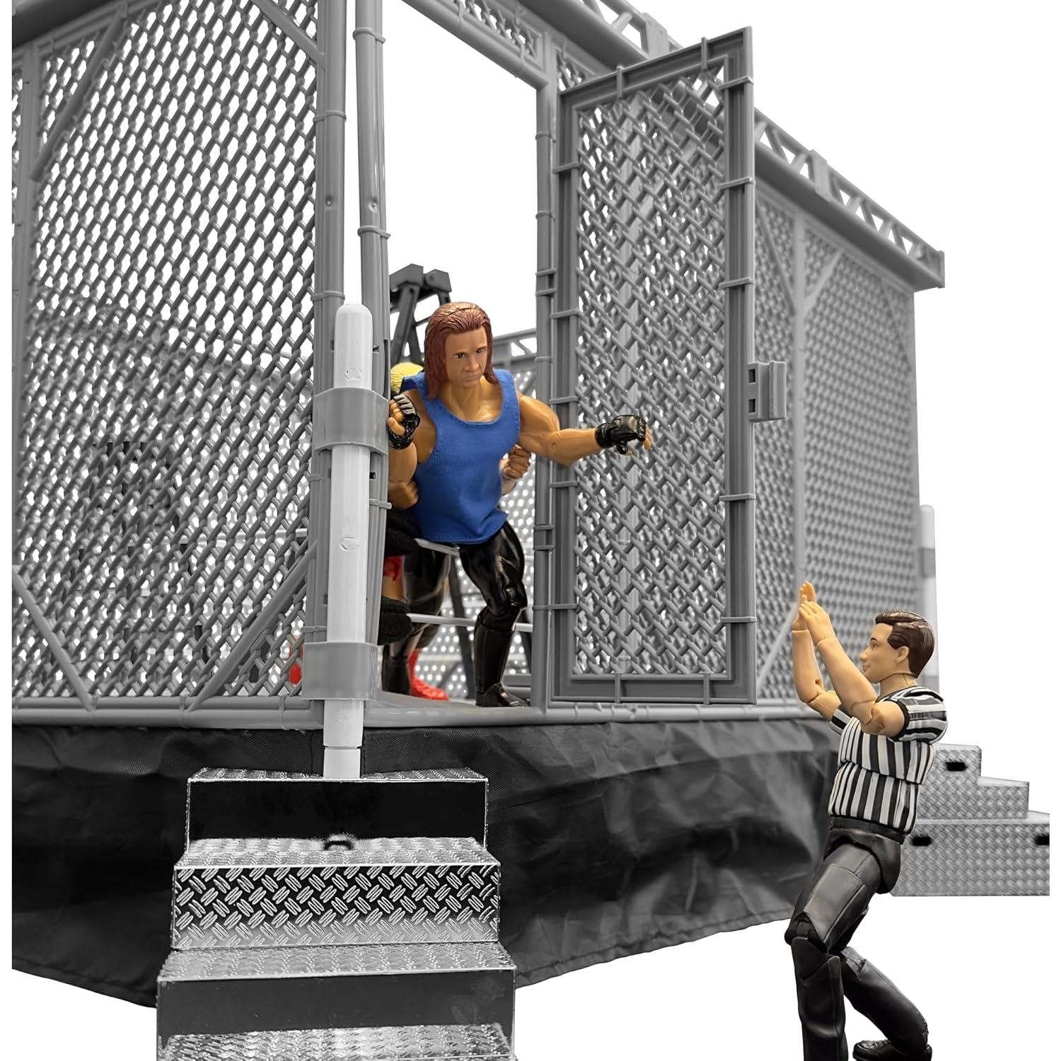 Juego de Jaula de Acero Figures Toy Company para Ring de Lucha