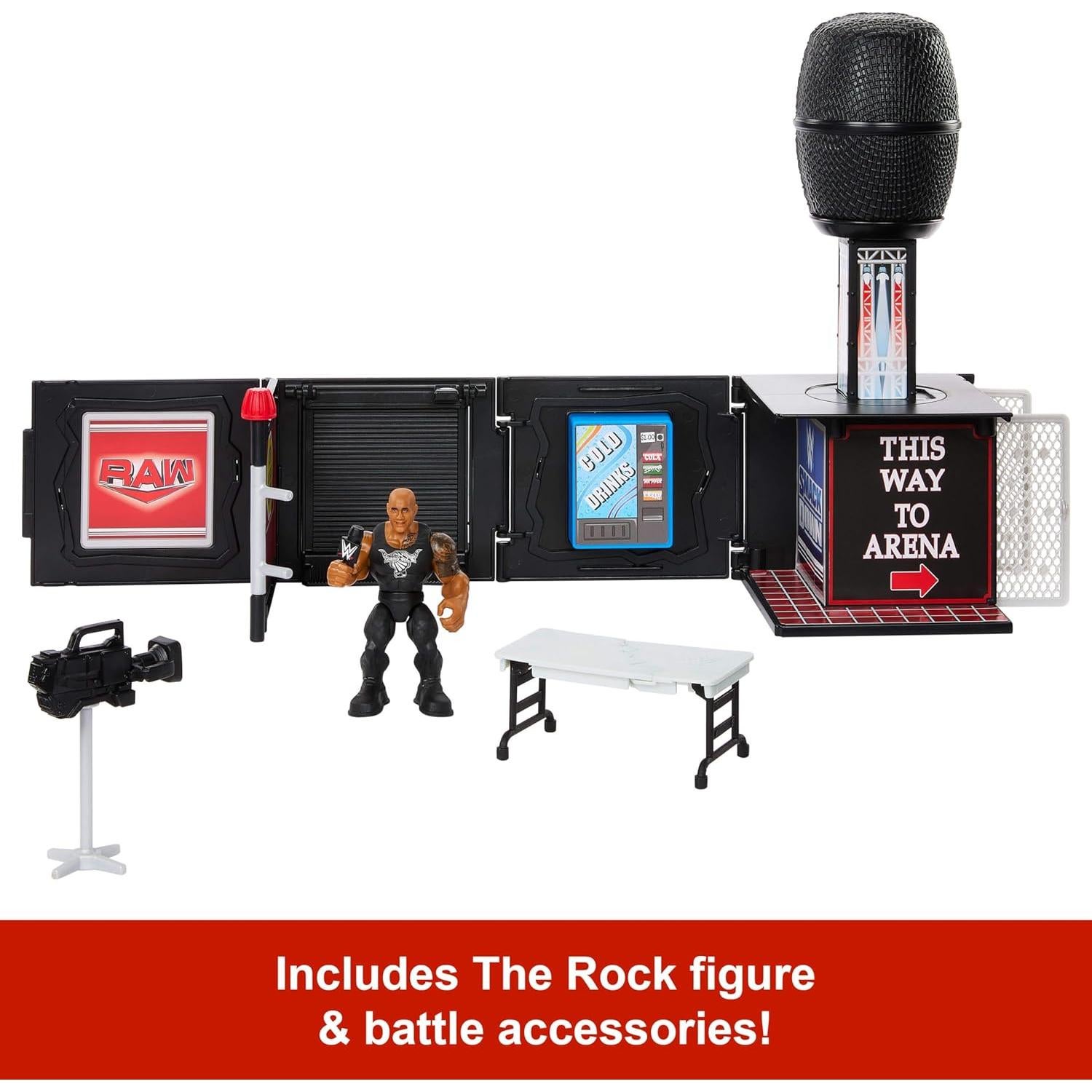 Juego de Micrófono 2-en-1 Mattel WWE Knuckle Crunchers The Rock