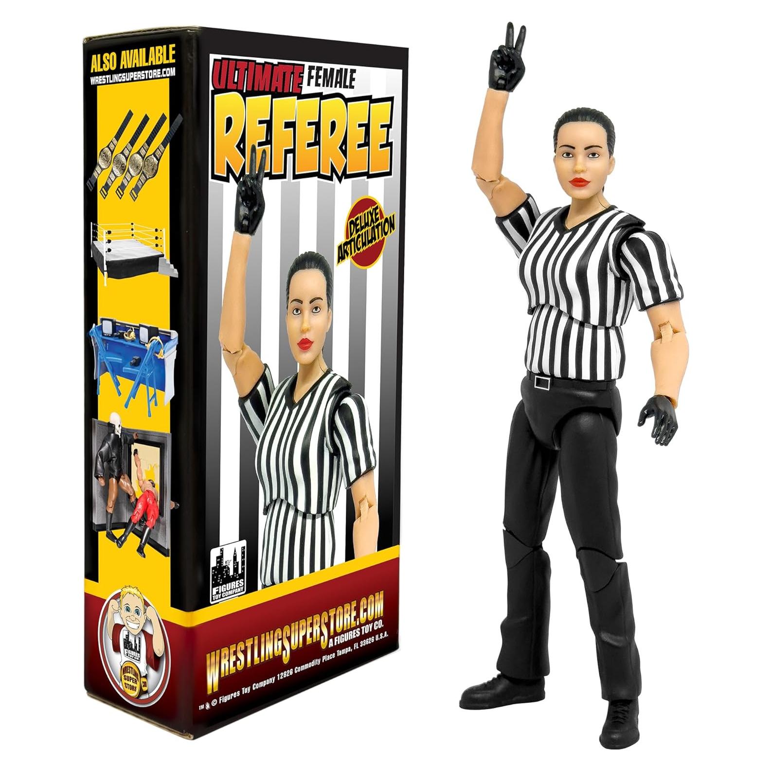 Árbitra Femenina Deluxe para Figuras de Acción WWE AEW 15.24cm