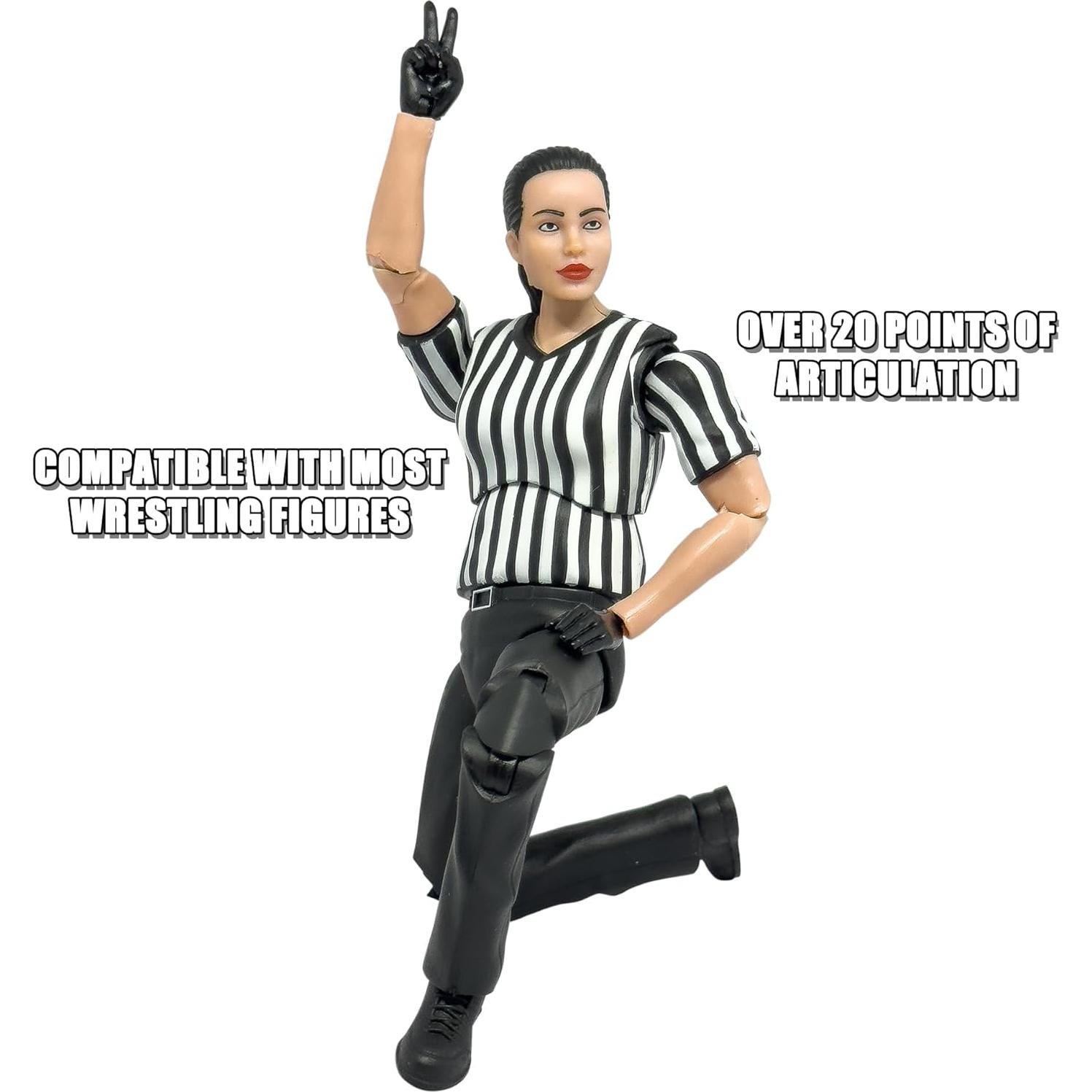 Árbitra Femenina Deluxe para Figuras de Acción WWE AEW 15.24cm