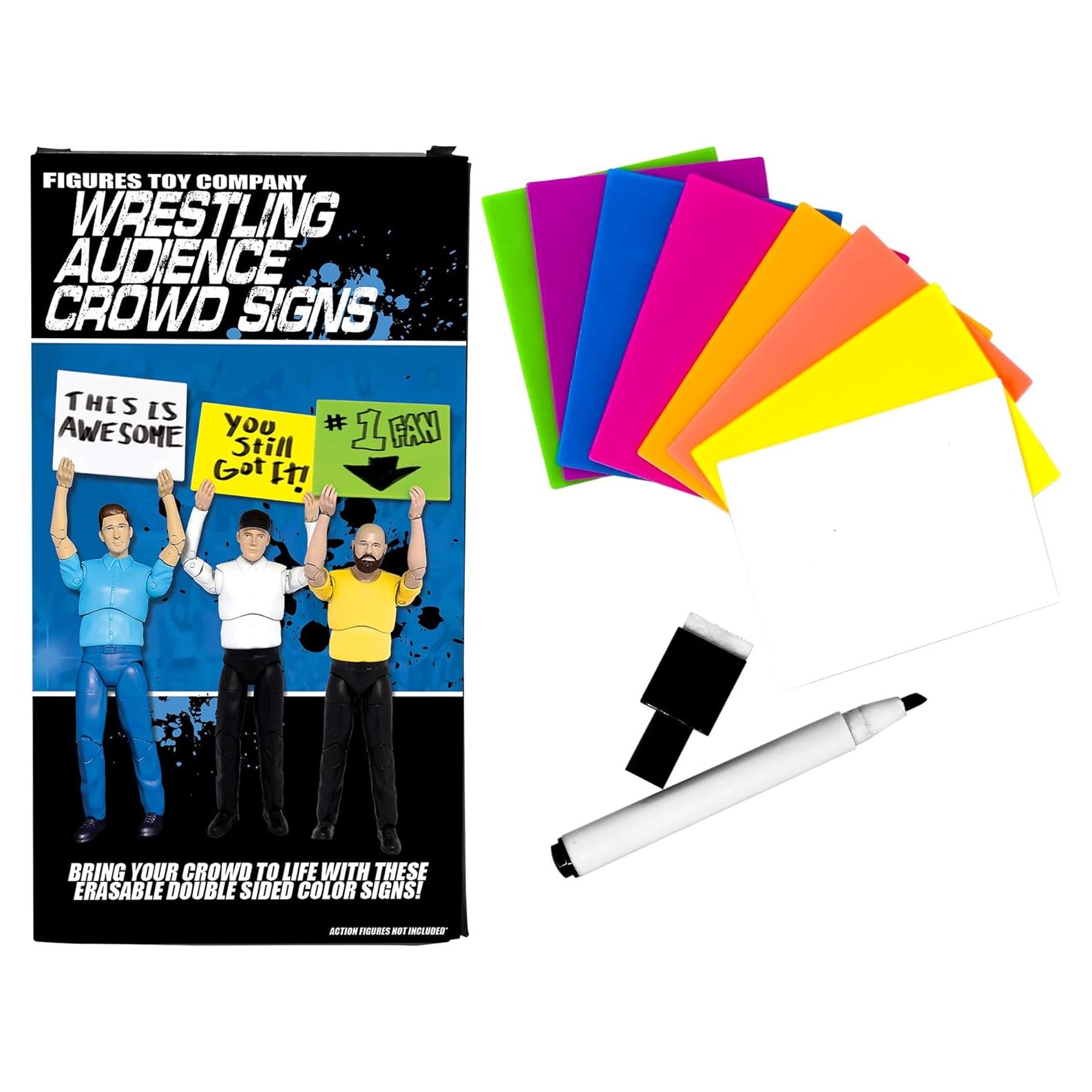 Juego de 8 Carteles de Lucha Libre WWE AEW + Marcador