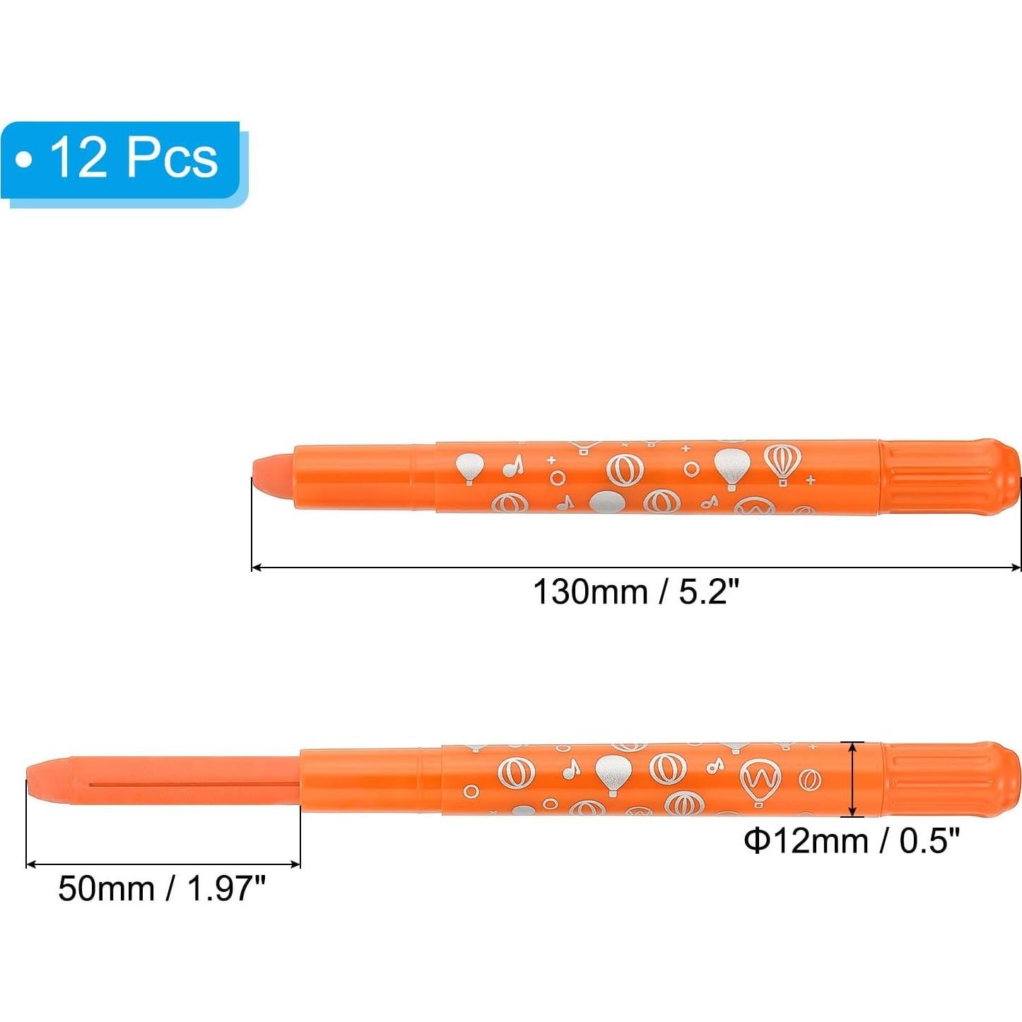 Crayones Acuarelables PATIKIL 12 Pcs Naranja Lavables