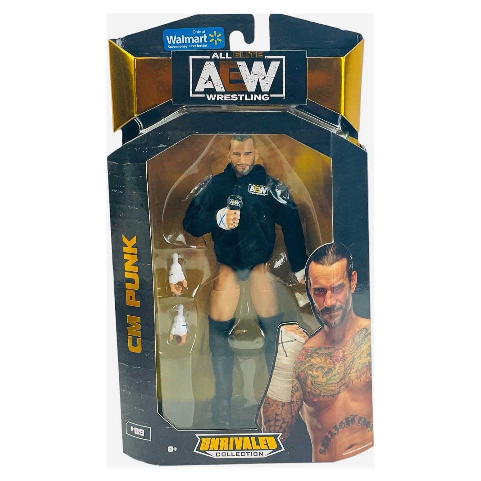 Figura de Acción AEW CM Punk 15.24 cm 25 Puntos Articulación