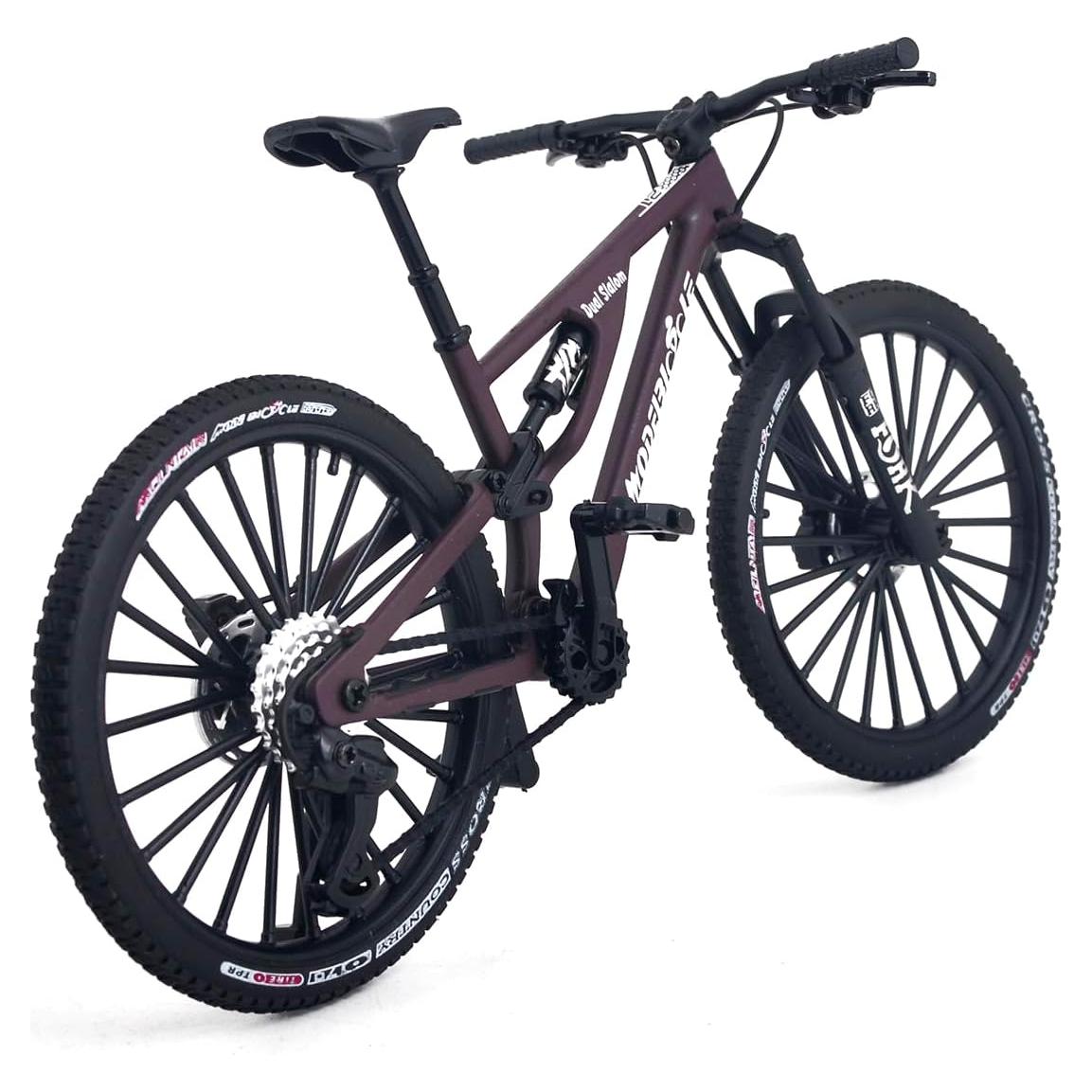 Bicicleta de Montaña Miniatura Ziyue 1:8 Rojo Púrpura